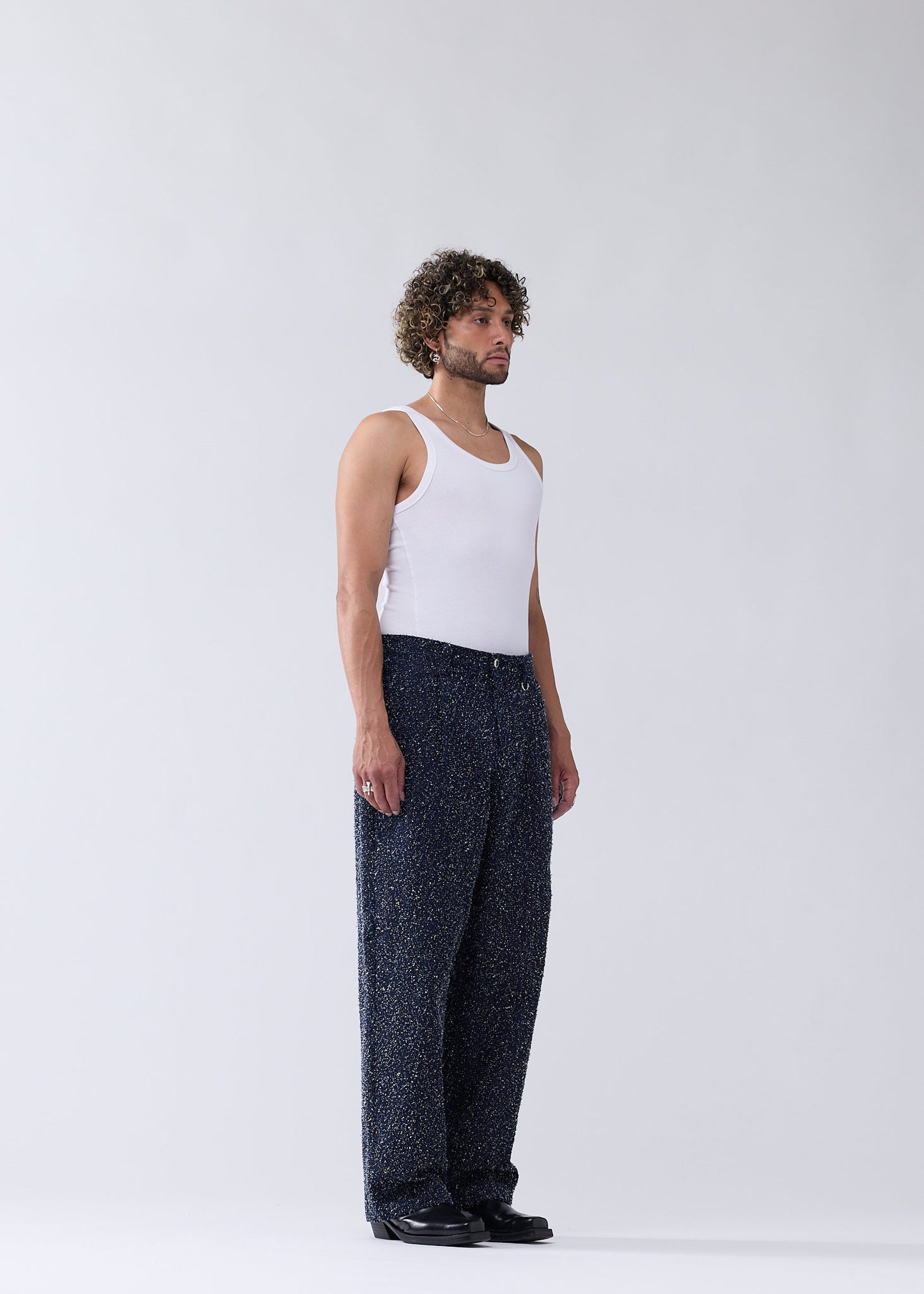 SPRAY REWORKED TROUSERS DENIM BLUE