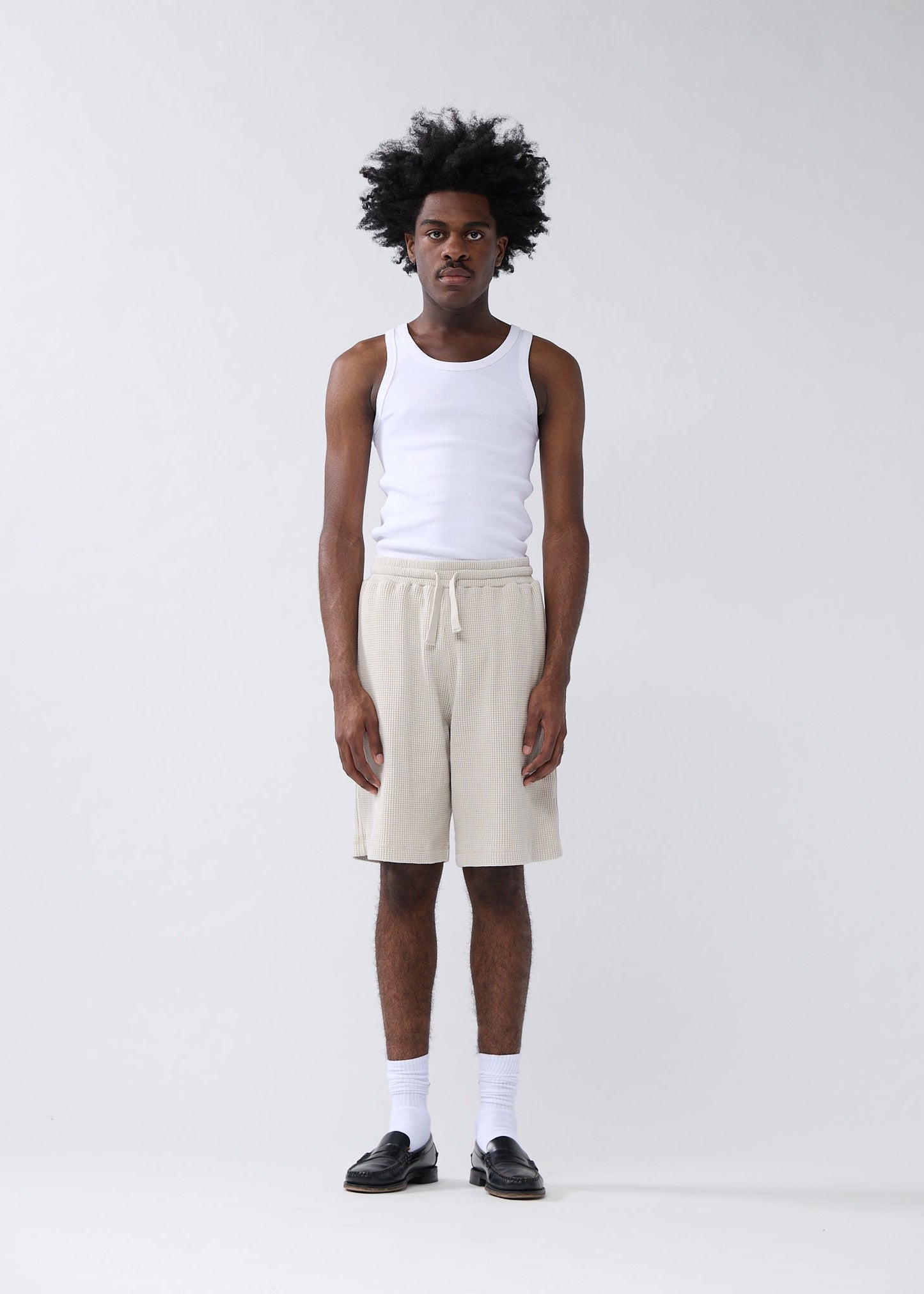 WAFFLE SHORTS WASHED GREY