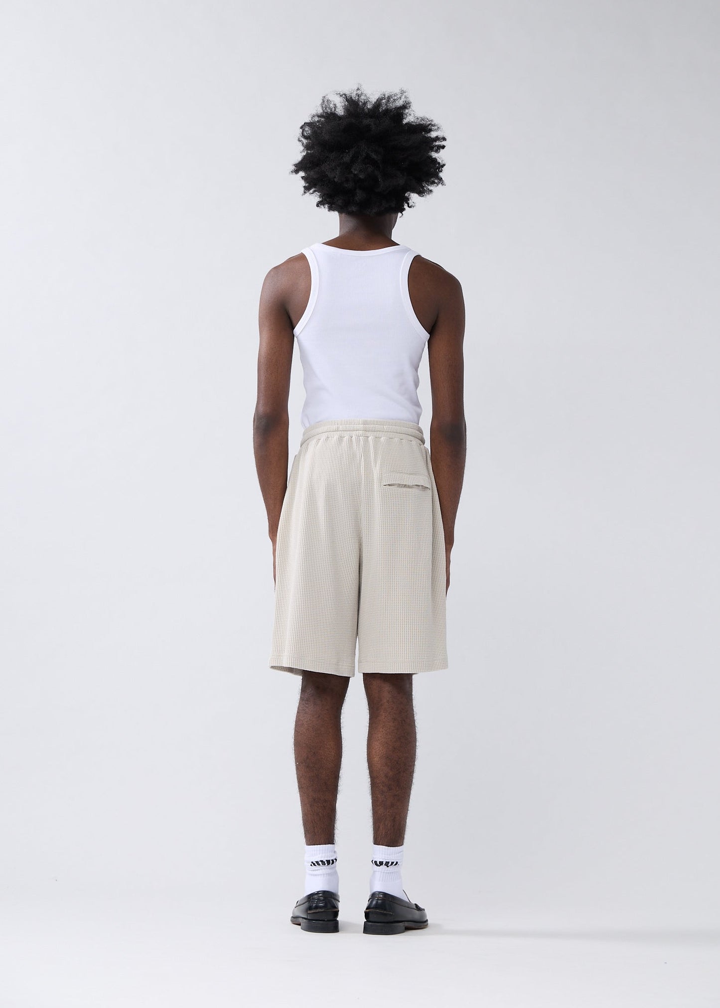 WAFFLE SHORTS WASHED GREY