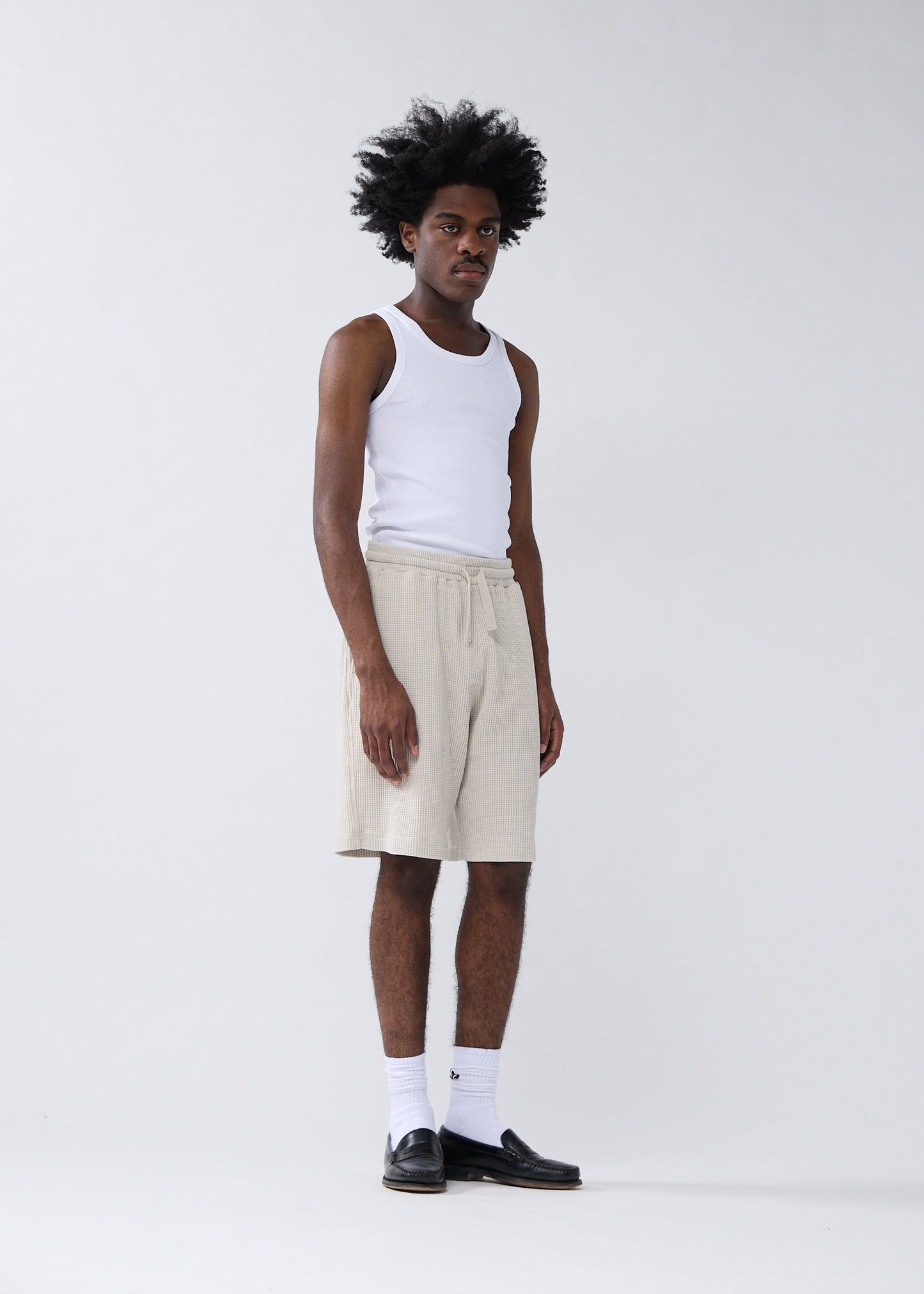 WAFFLE SHORTS WASHED GREY