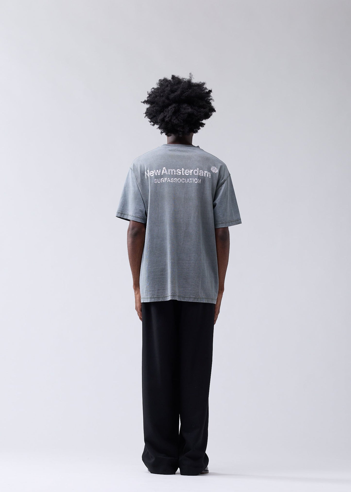 LACE PRINT LOGO TEE SHARK GREEN/WHITE