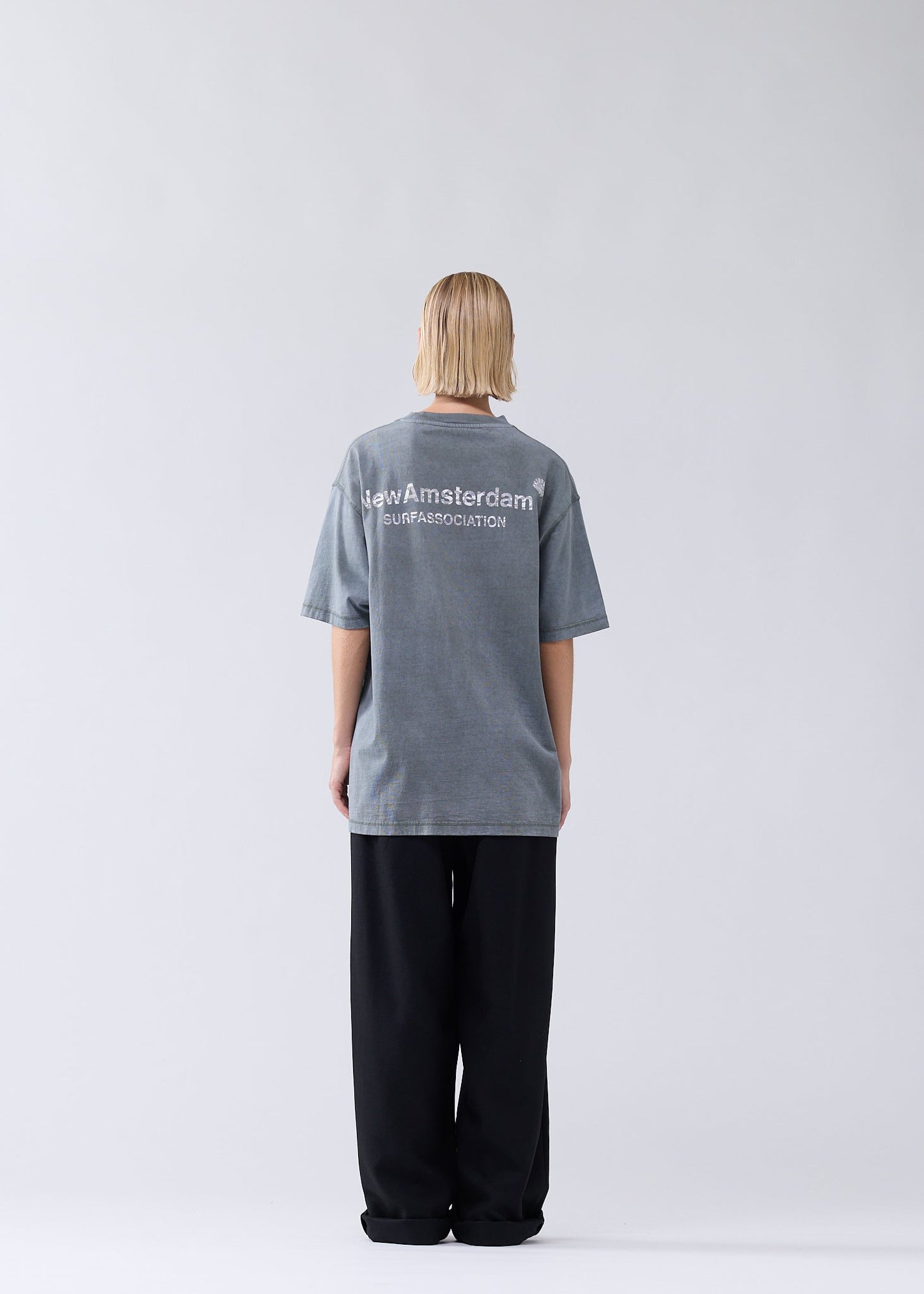 LACE PRINT LOGO TEE SHARK GREEN/WHITE