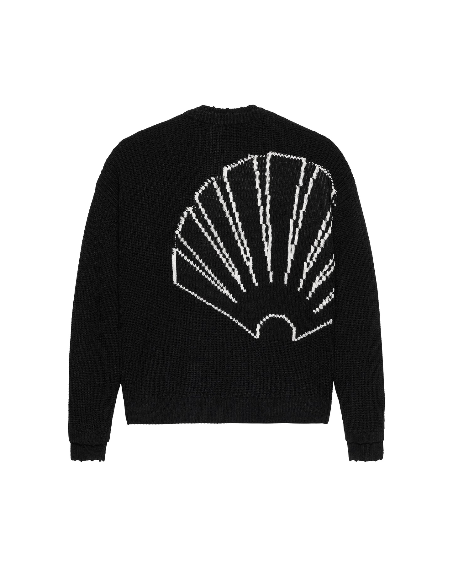 LOGO KNIT RAW EDGE BLACK/WHITE