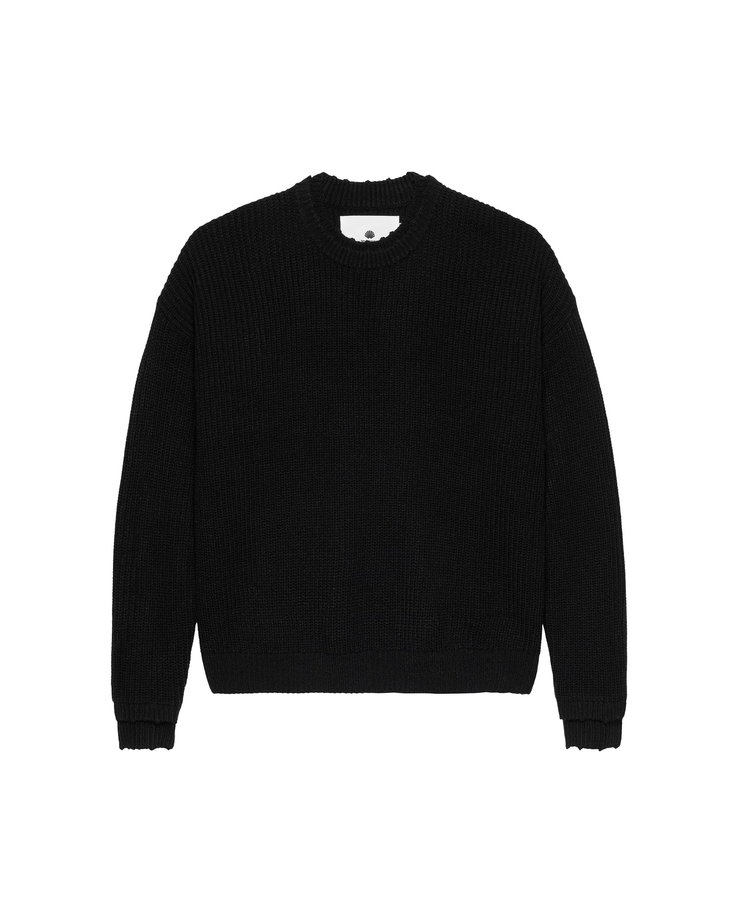 LOGO KNIT RAW EDGE BLACK/WHITE