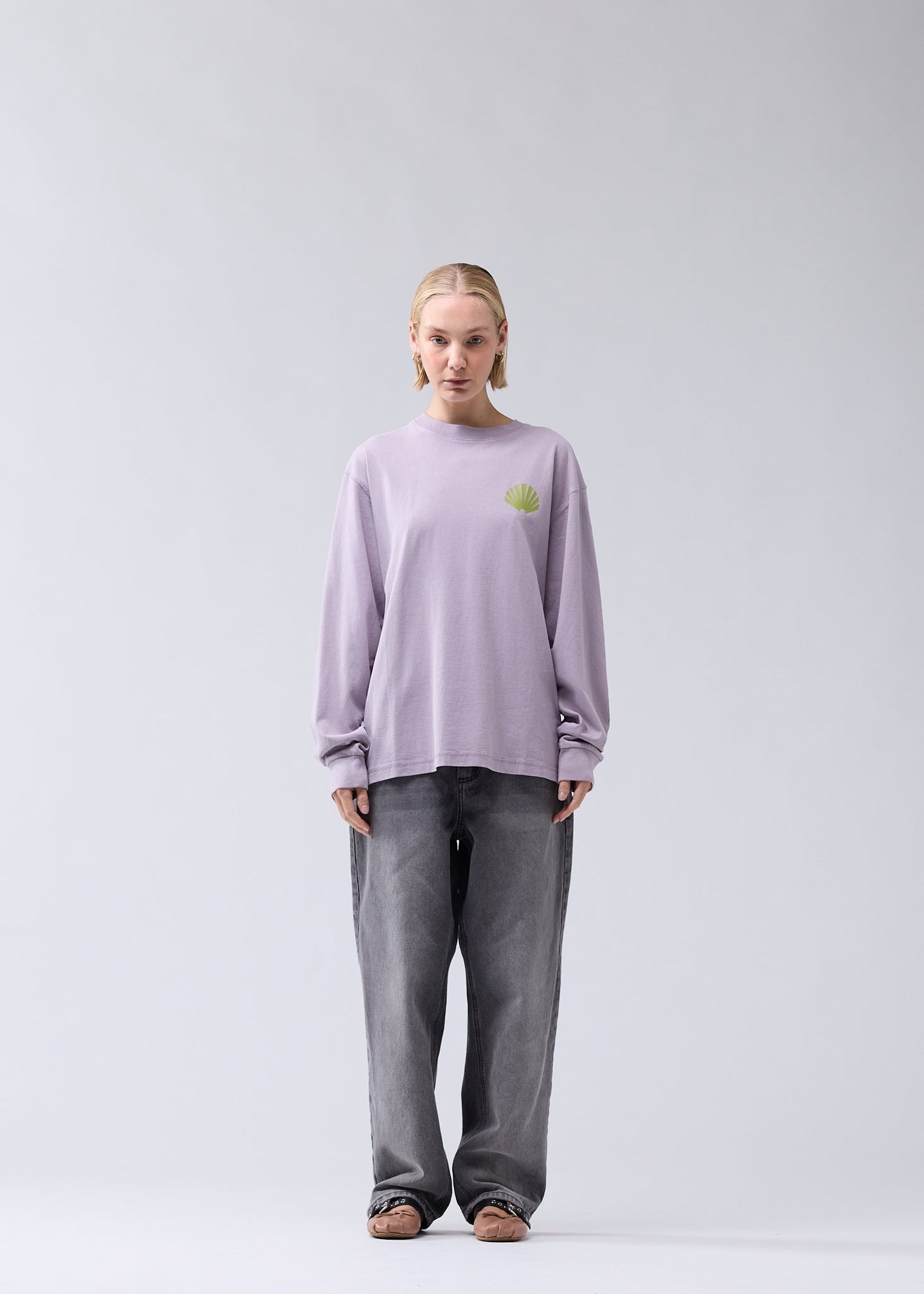 LOGO LONGSLEEVE SEA FOG/MOSS