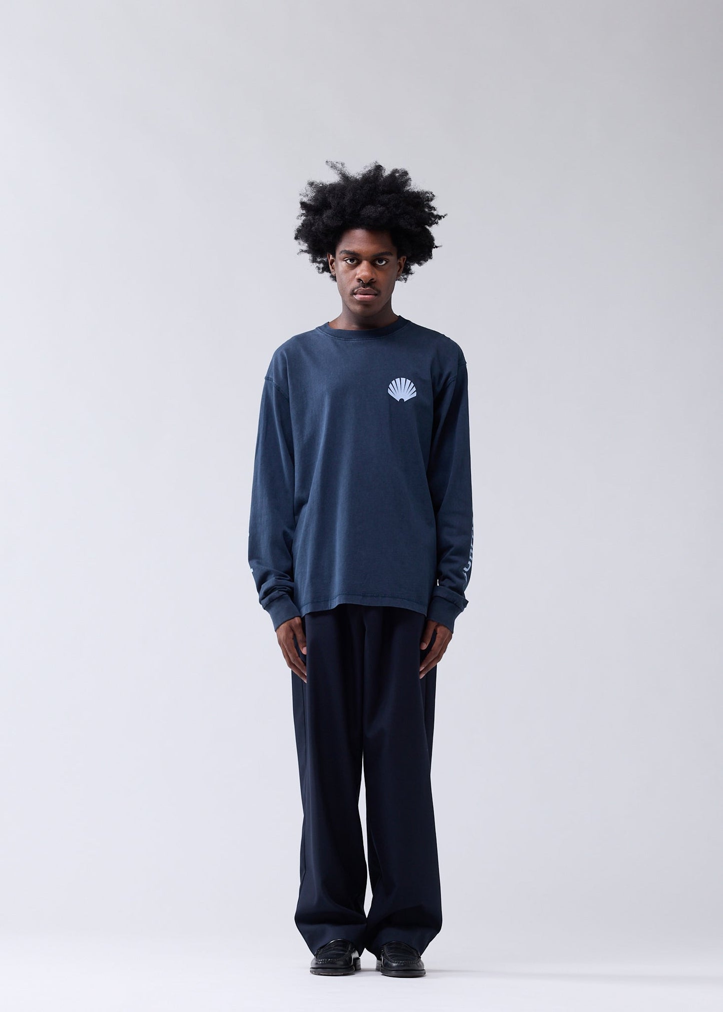 LOGO LONGSLEEVE NAVY/DENIM BLUE