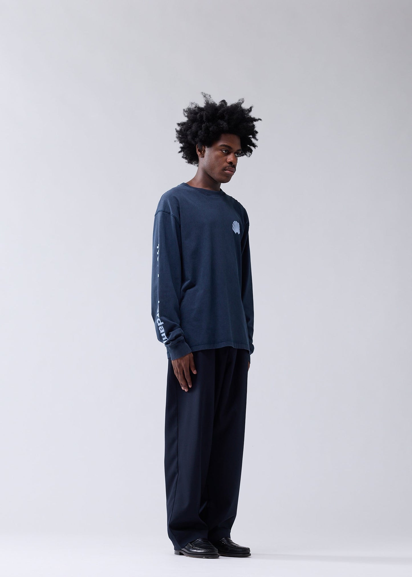 LOGO LONGSLEEVE NAVY/DENIM BLUE