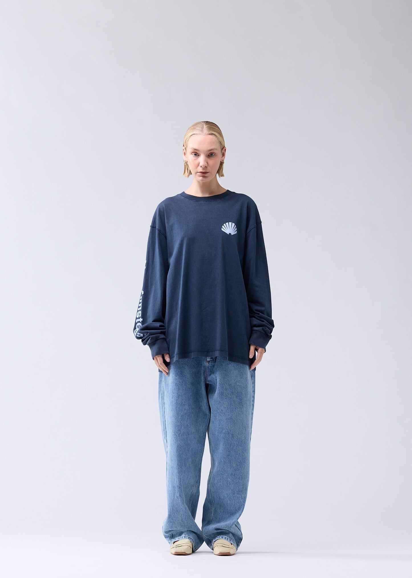 LOGO LONGSLEEVE NAVY/DENIM BLUE