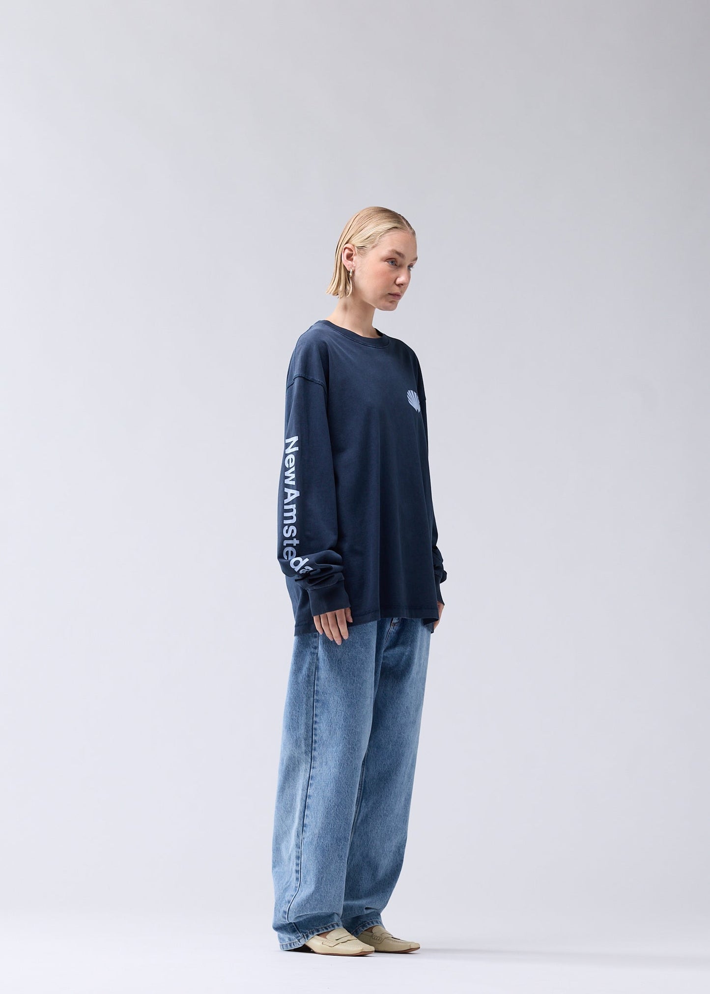 LOGO LONGSLEEVE NAVY/DENIM BLUE