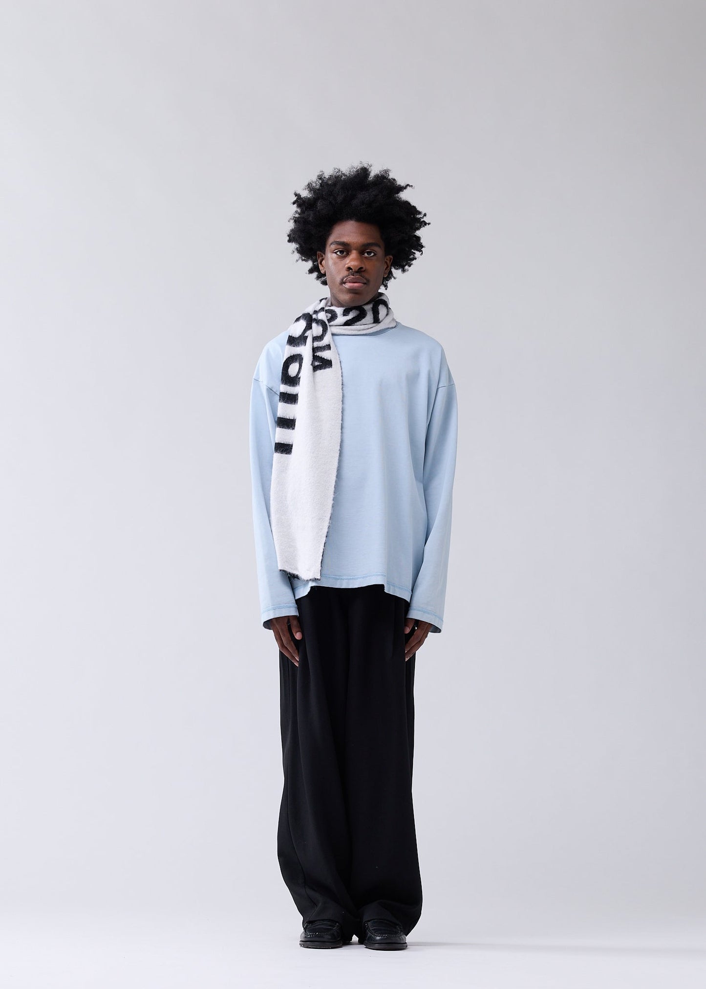 LOGO LINE LONGSLEEVE DENIM BLUE/WHITE