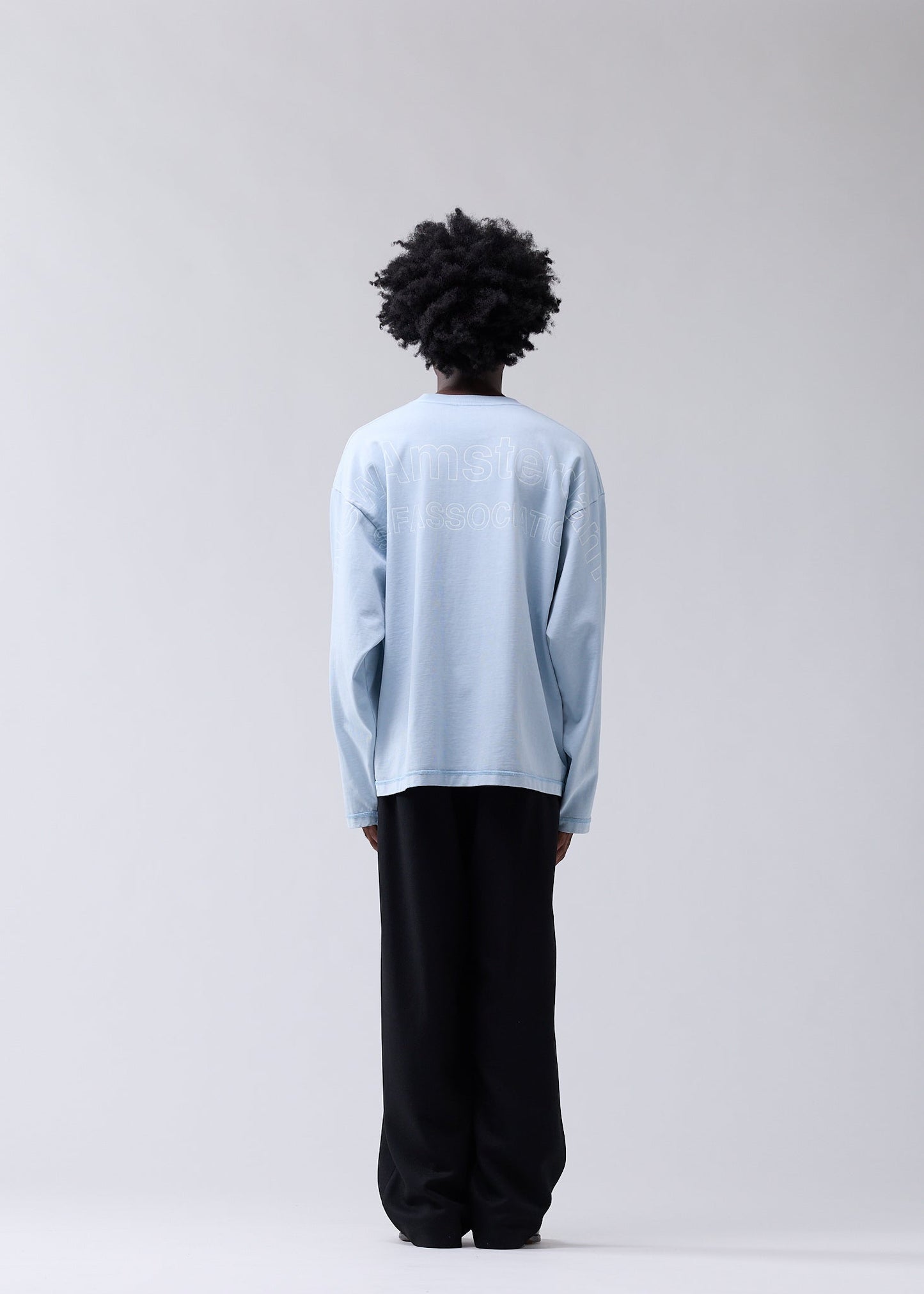 LOGO LINE LONGSLEEVE DENIM BLUE/WHITE