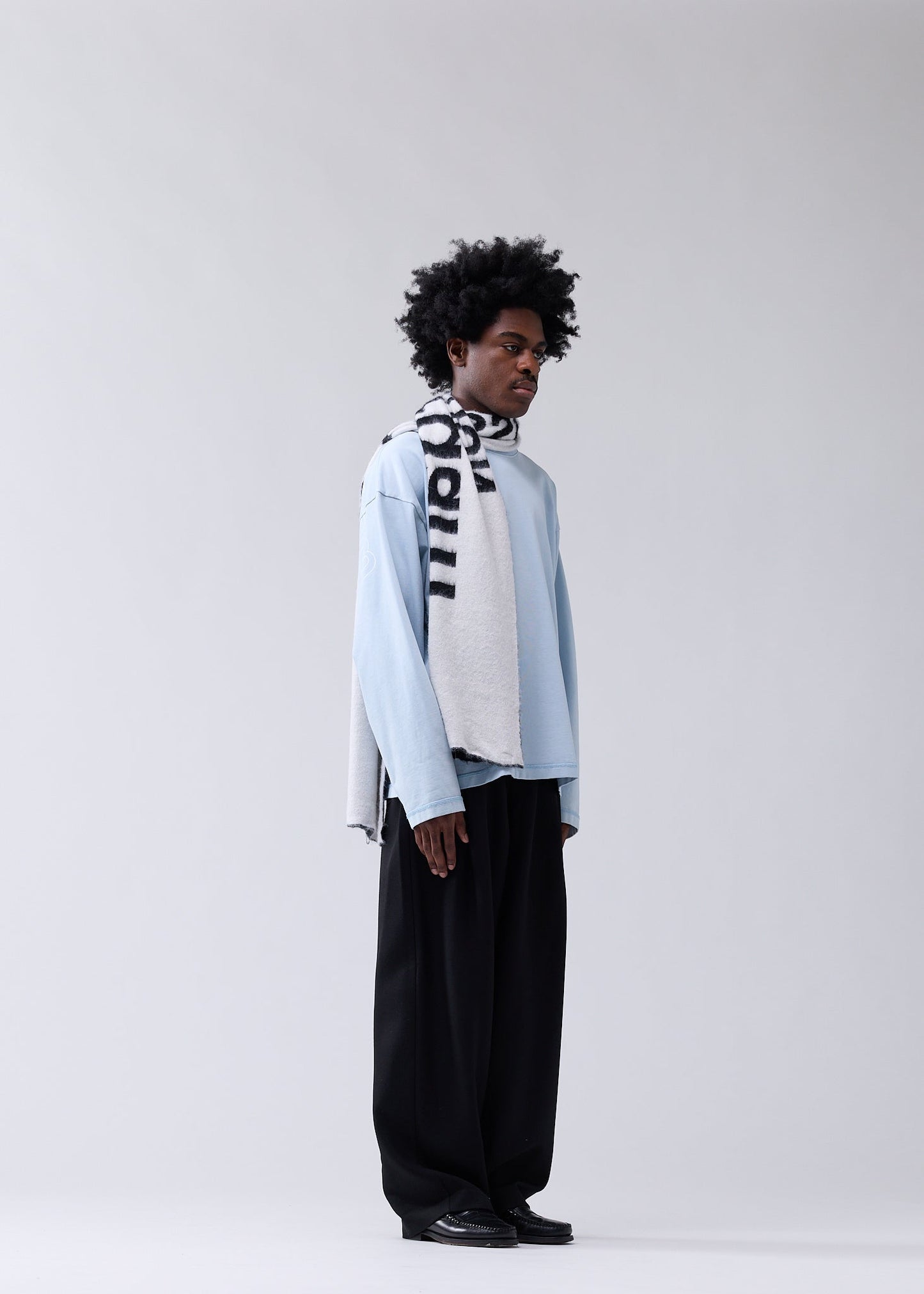 LOGO LINE LONGSLEEVE DENIM BLUE/WHITE