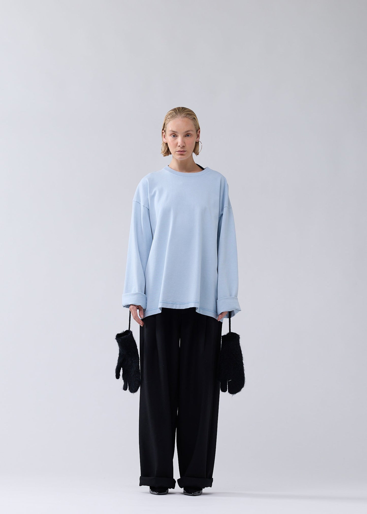 LOGO LINE LONGSLEEVE DENIM BLUE/WHITE