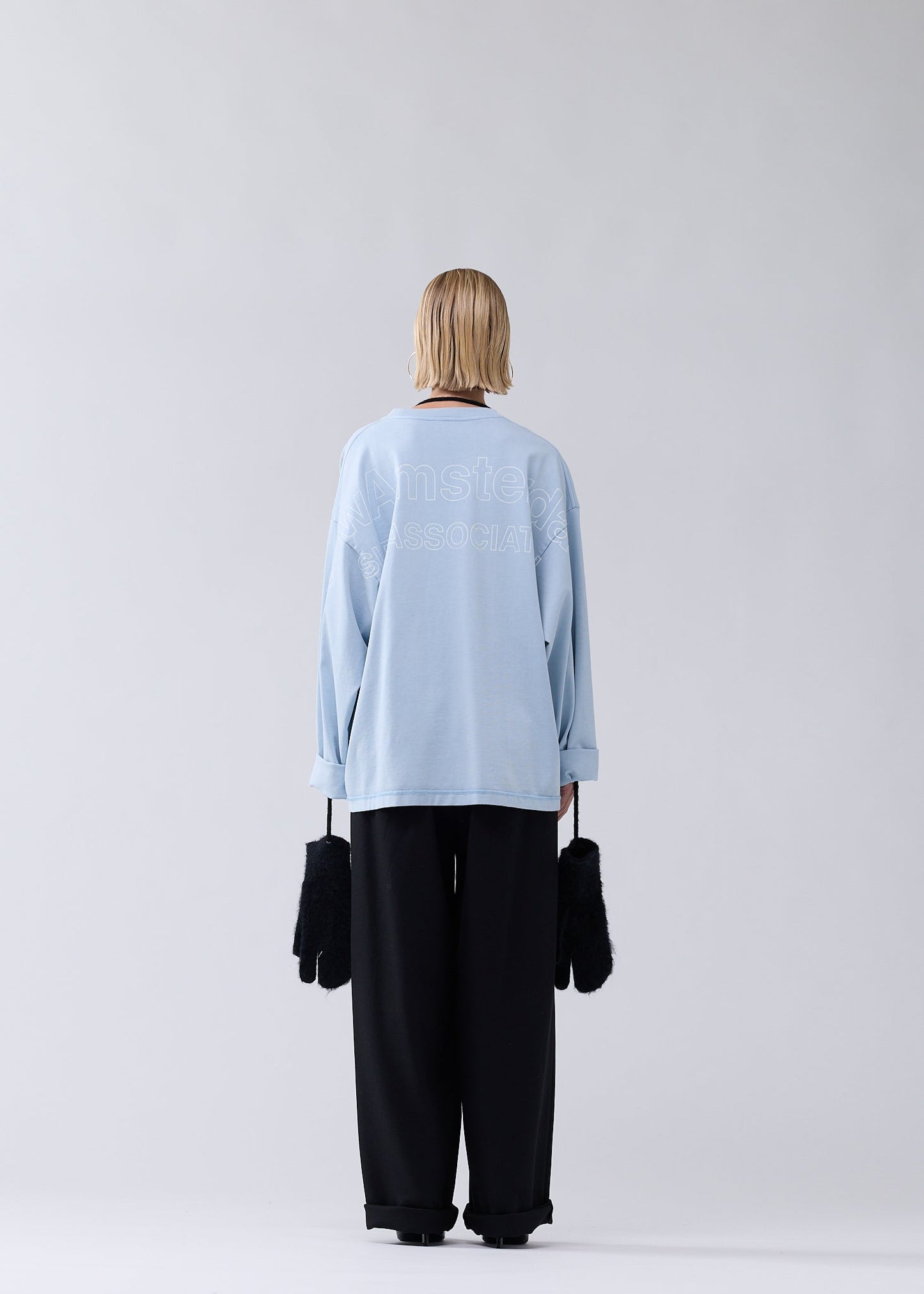 LOGO LINE LONGSLEEVE DENIM BLUE/WHITE