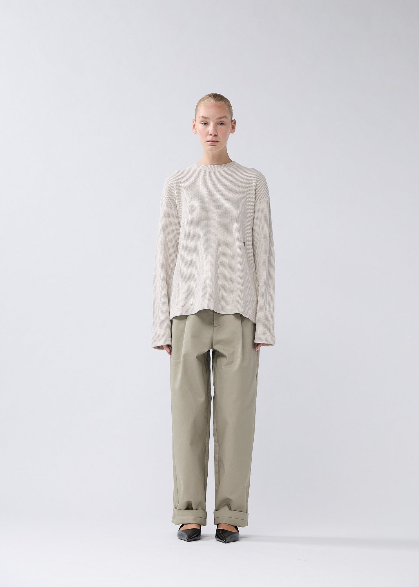 WAFFLE LONGSLEEVE WASHED GREY
