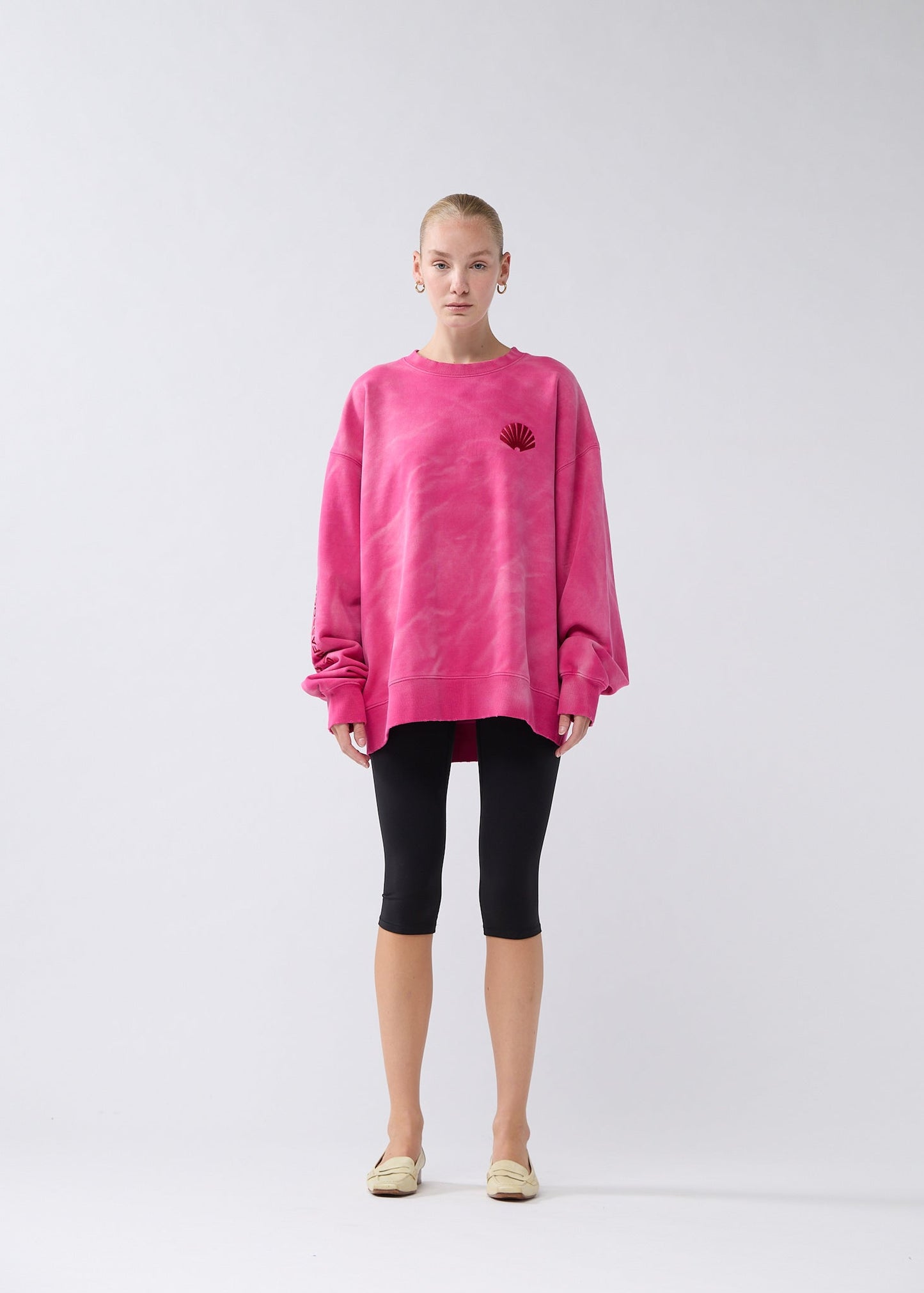 DAMAGED LOGO CREWNECK MAGENTA/RED