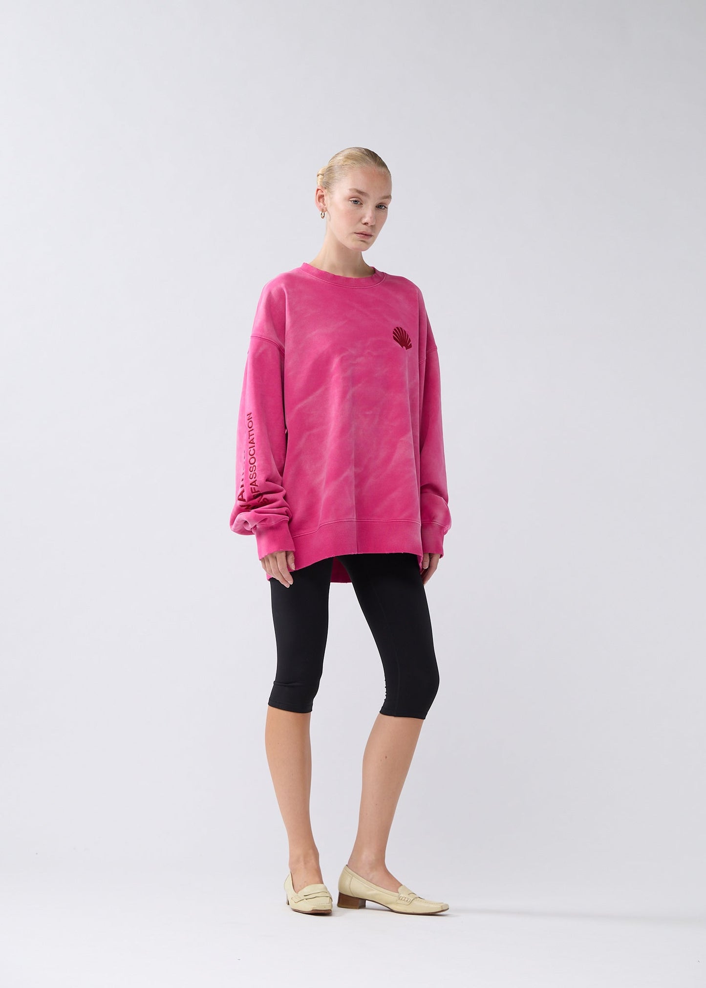 DAMAGED LOGO CREWNECK MAGENTA/RED