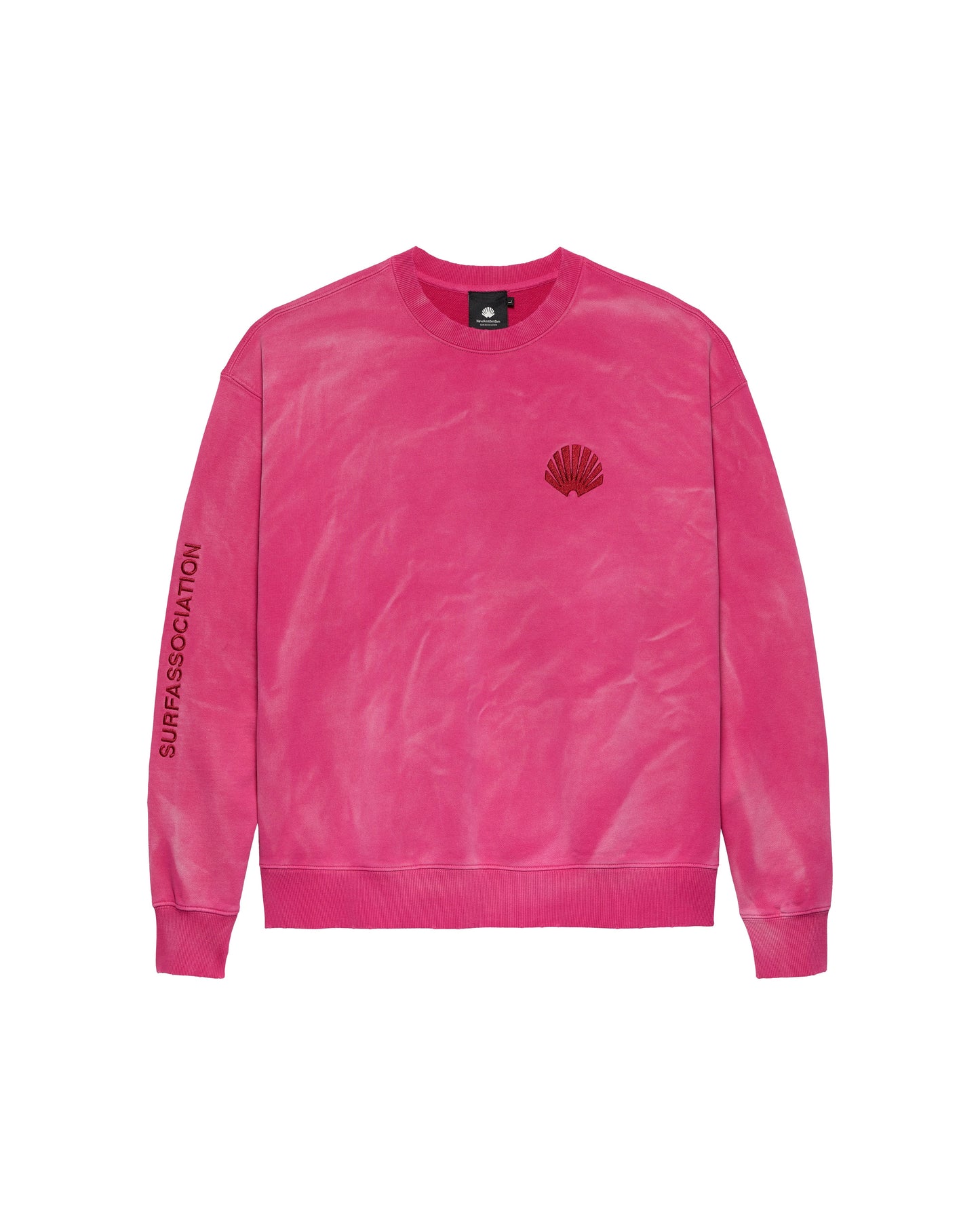 DAMAGED LOGO CREWNECK MAGENTA/RED