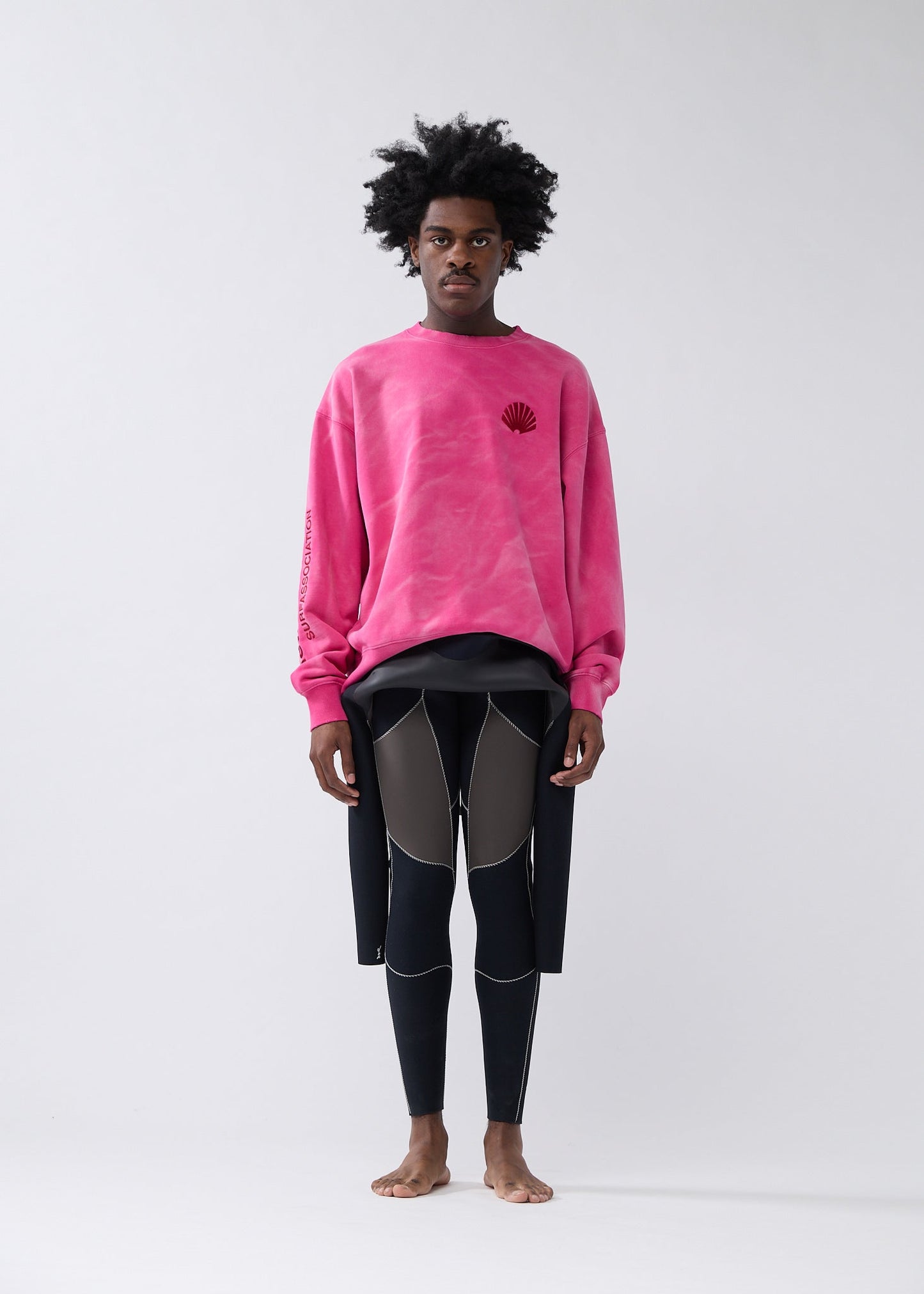 DAMAGED LOGO CREWNECK MAGENTA/RED
