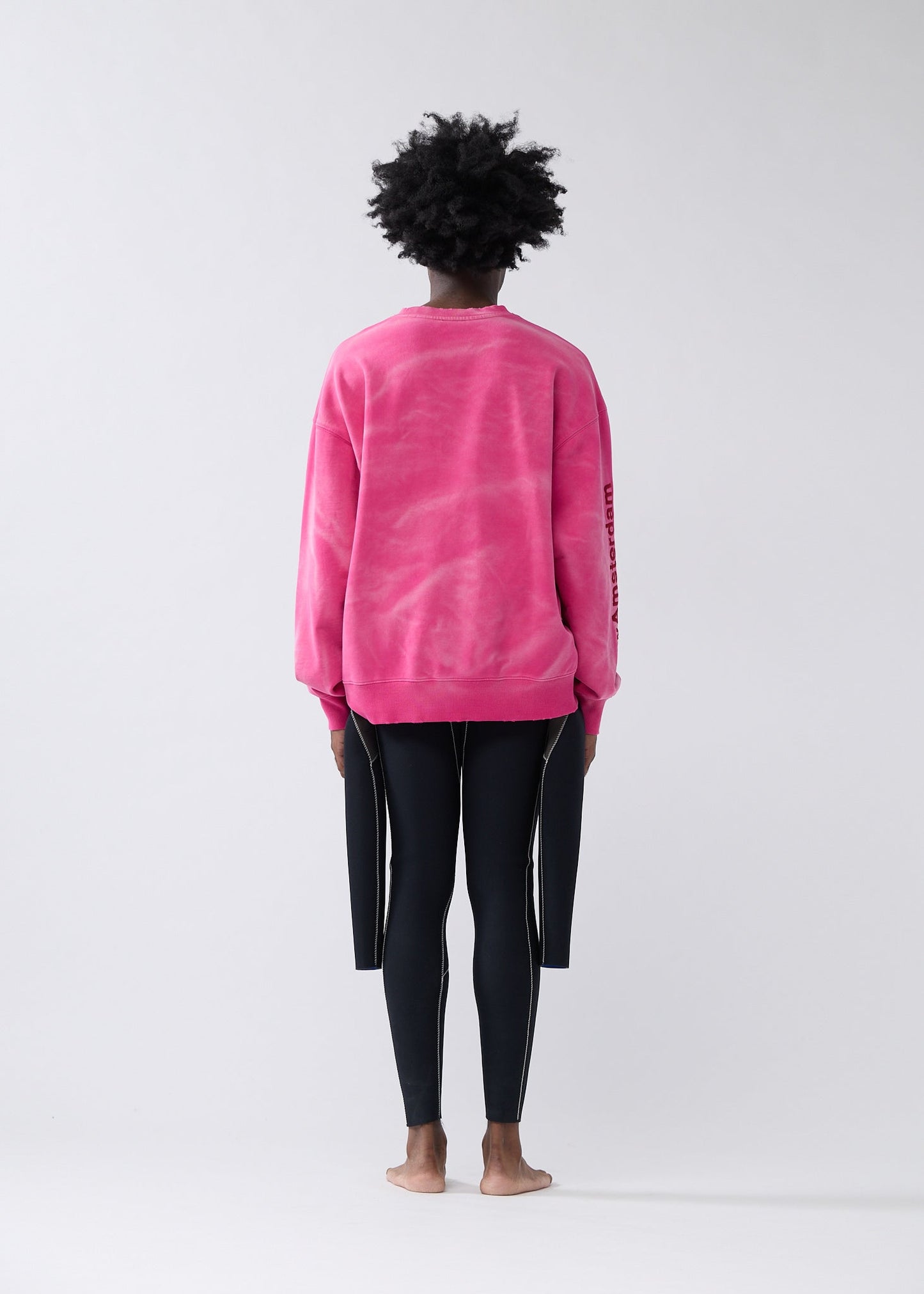 DAMAGED LOGO CREWNECK MAGENTA/RED