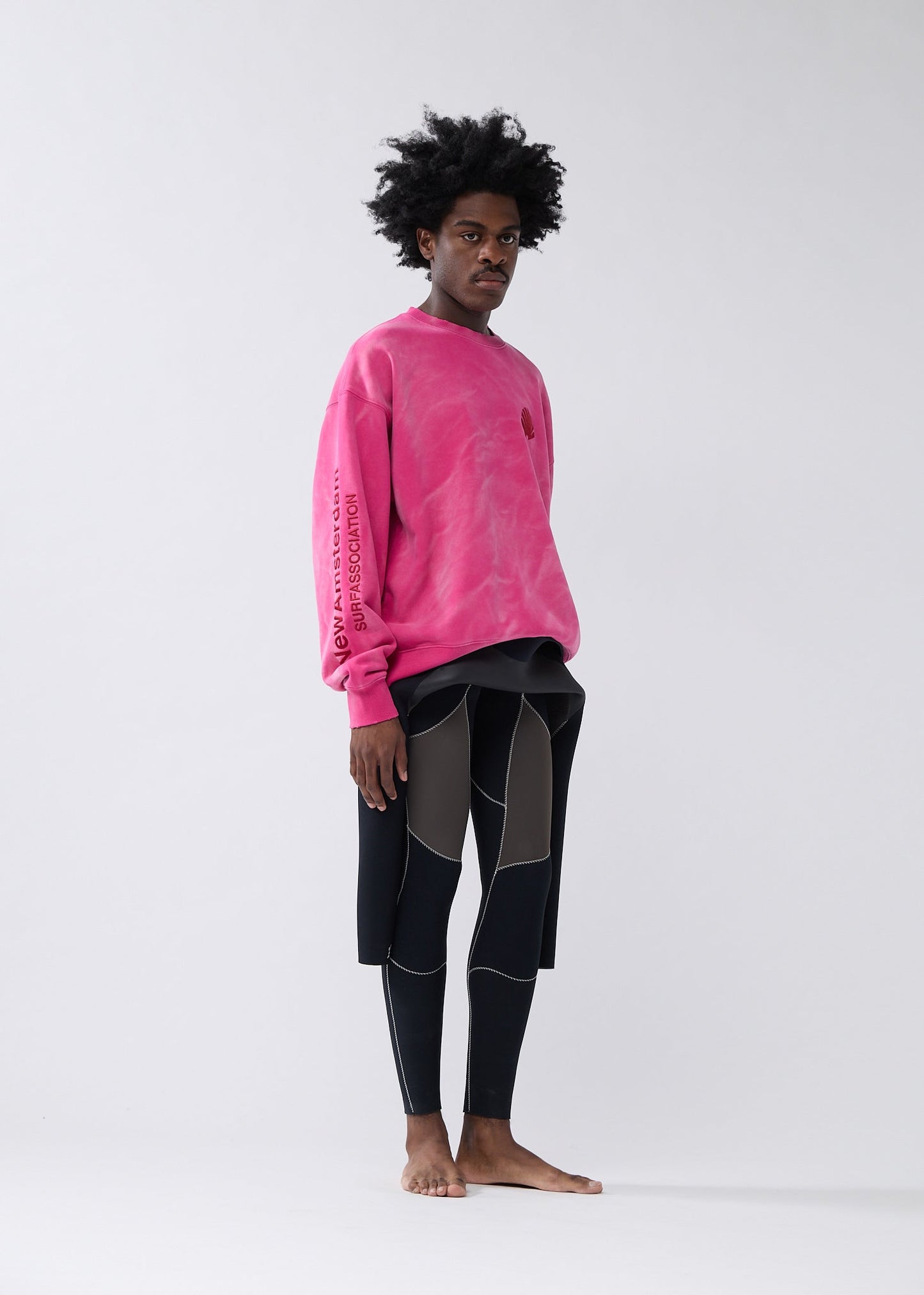 DAMAGED LOGO CREWNECK MAGENTA/RED