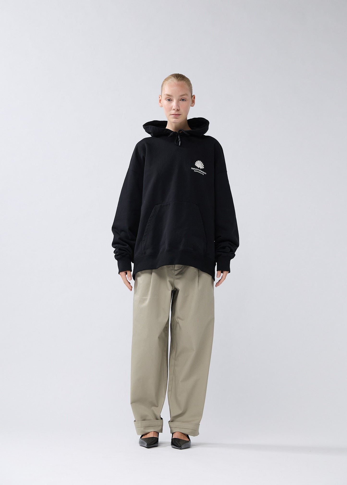 LOGO HOODIE BLACK/WHITE
