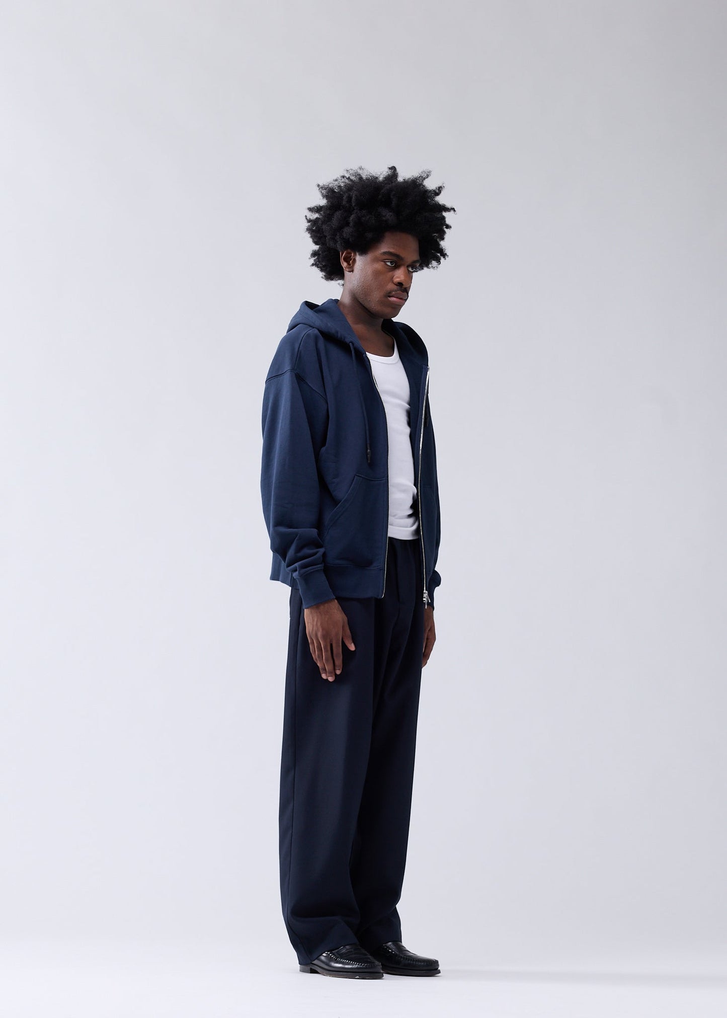 LOGO HOODIE ZIP-UP NAVY/NIGHT