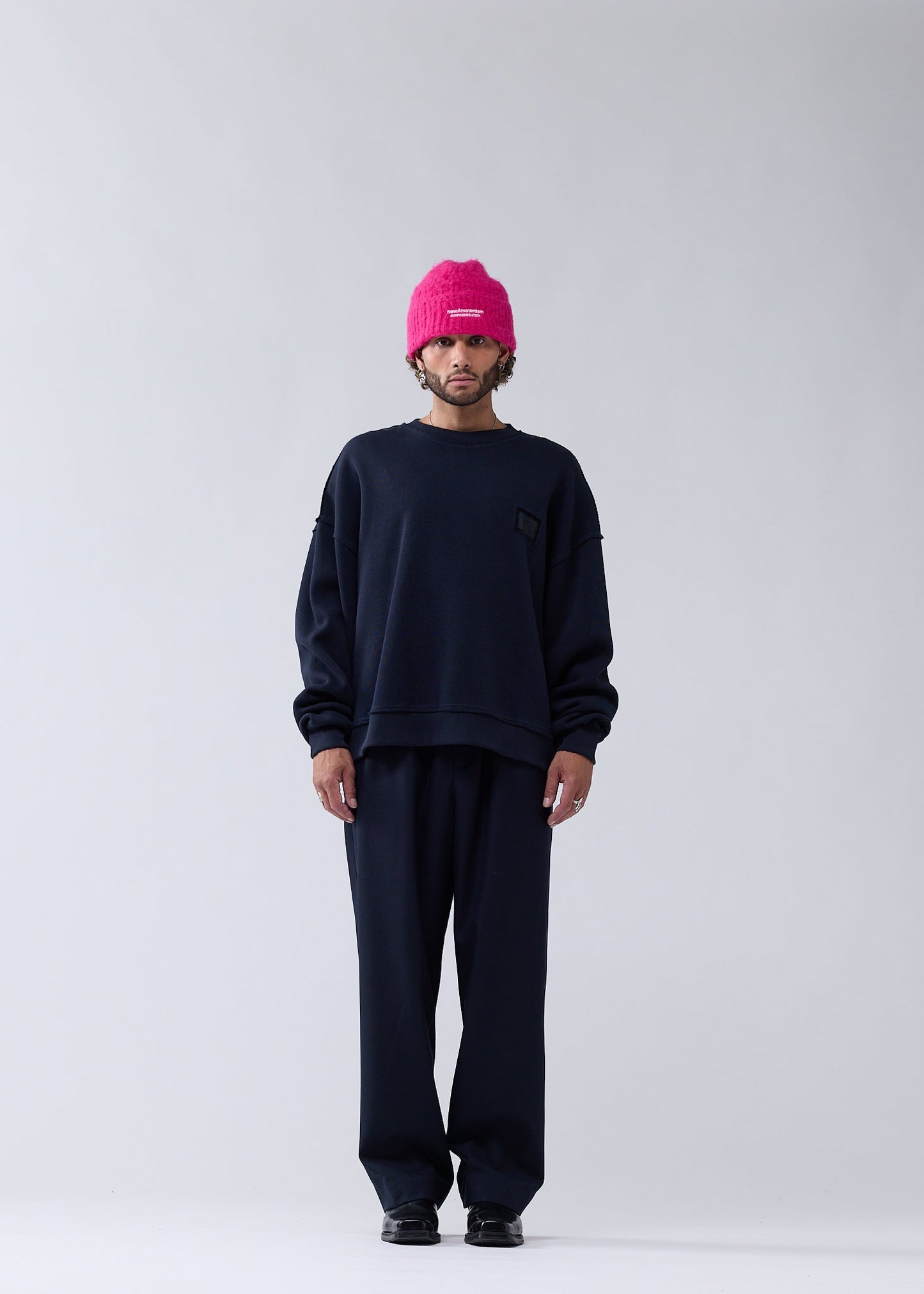 LACE CREWNECK NIGHT/BLACK