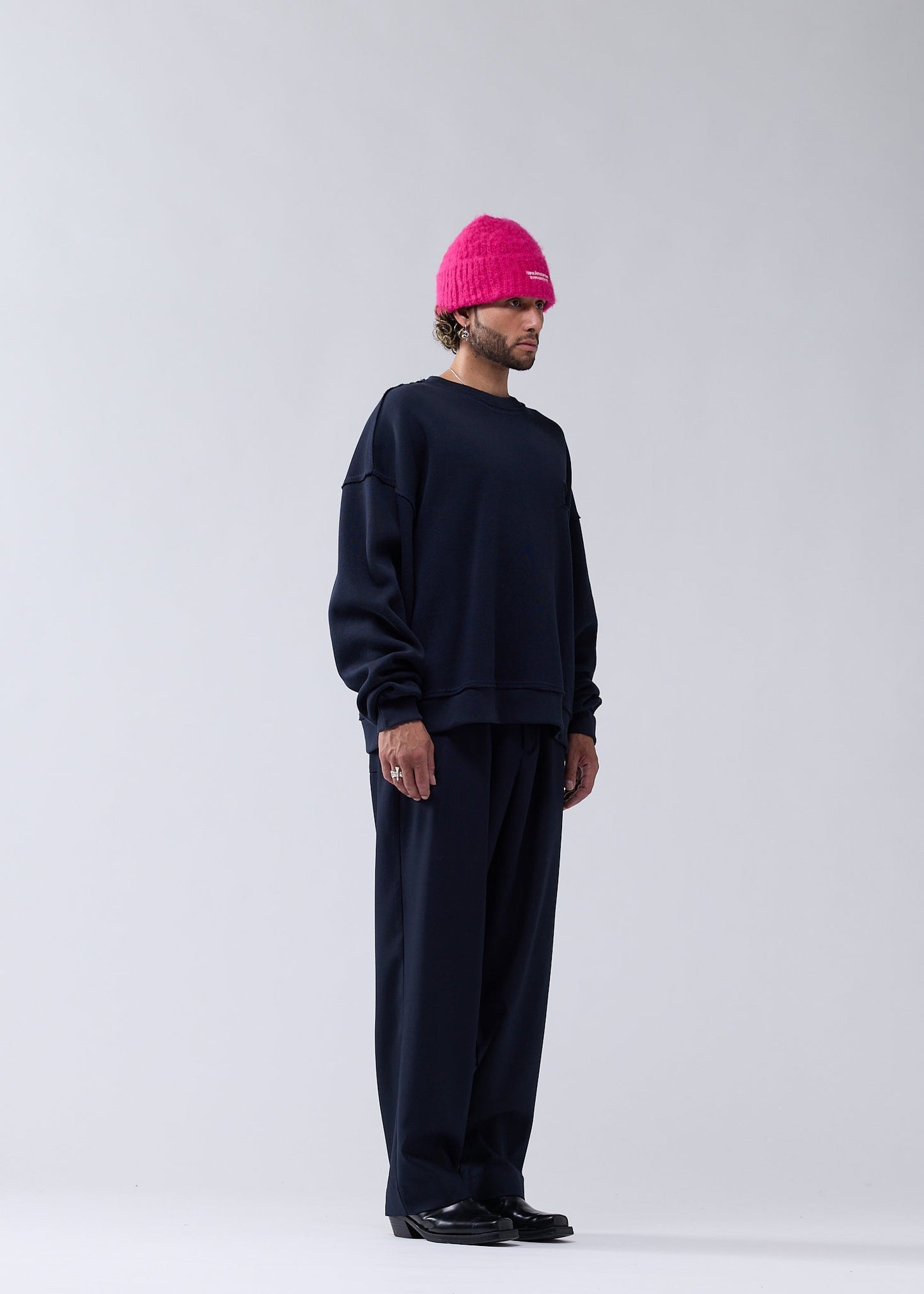 LACE CREWNECK NIGHT/BLACK
