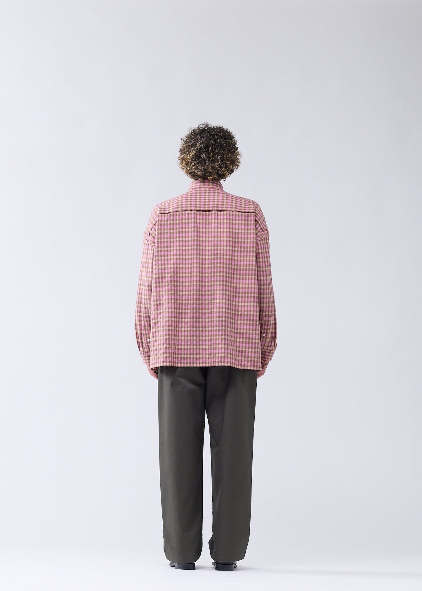 RAW EDGE FLUID SHIRT PINK CHECK
