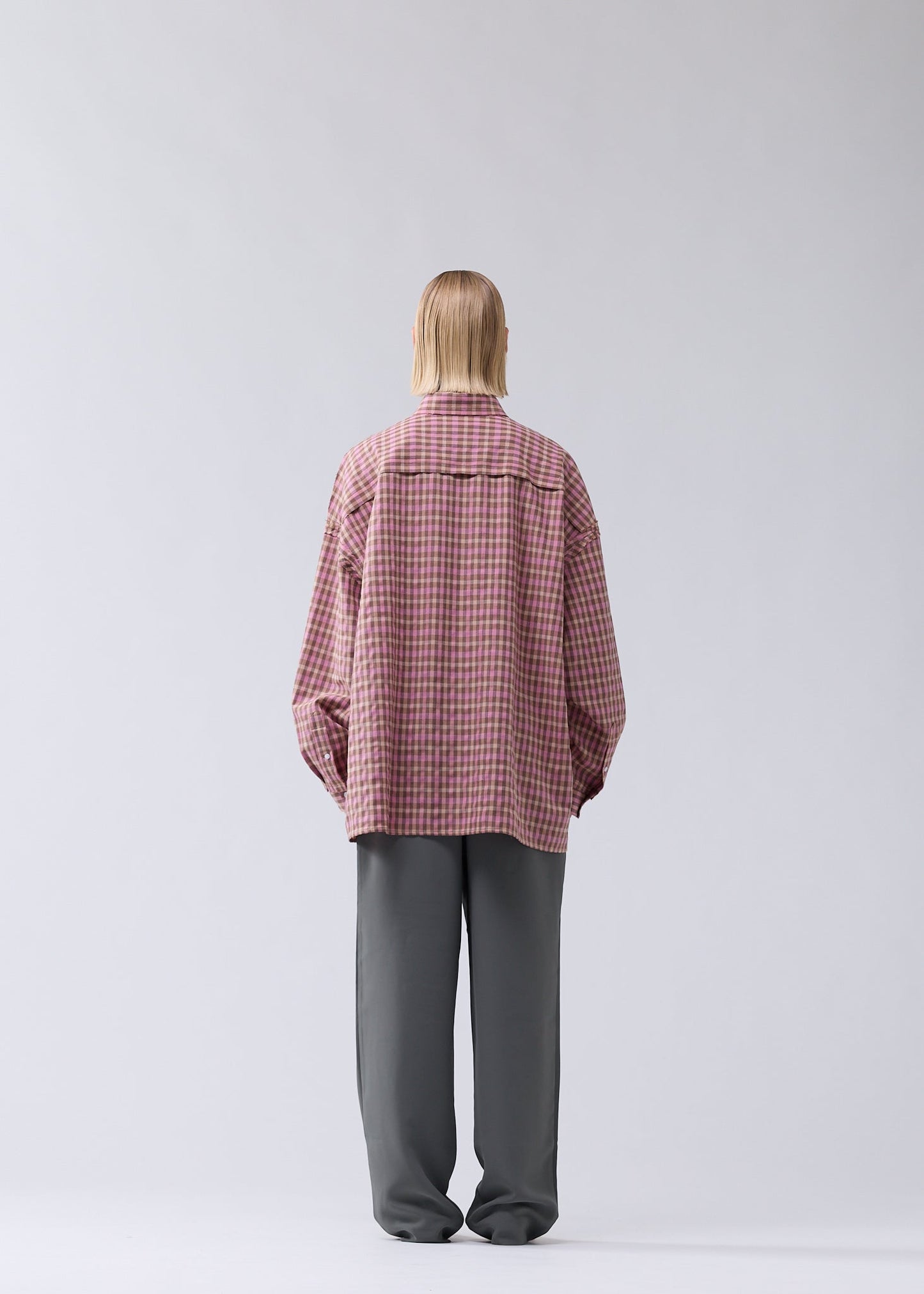 RAW EDGE FLUID SHIRT PINK CHECK