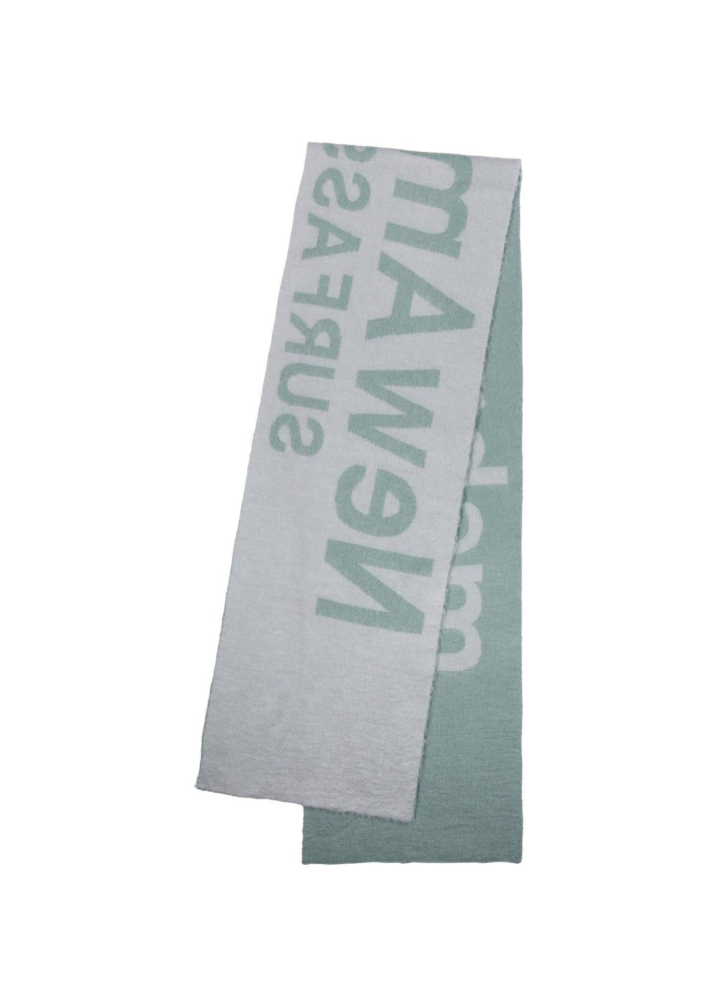 FUZZY NAME SCARF DENIM BLUE/BLEACHED BLUE
