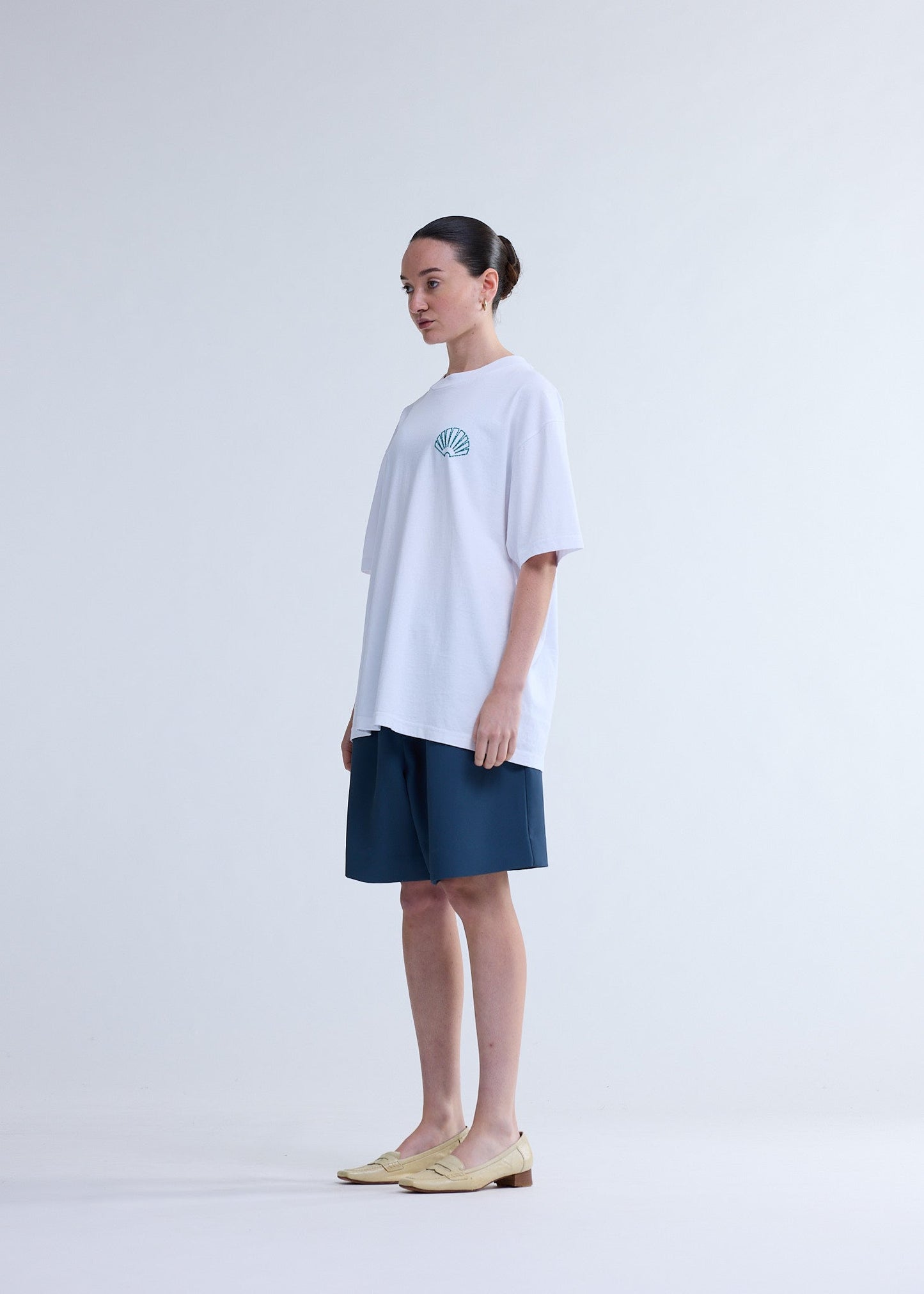 LOGO TEE + WHITE/SEA GREEN | White