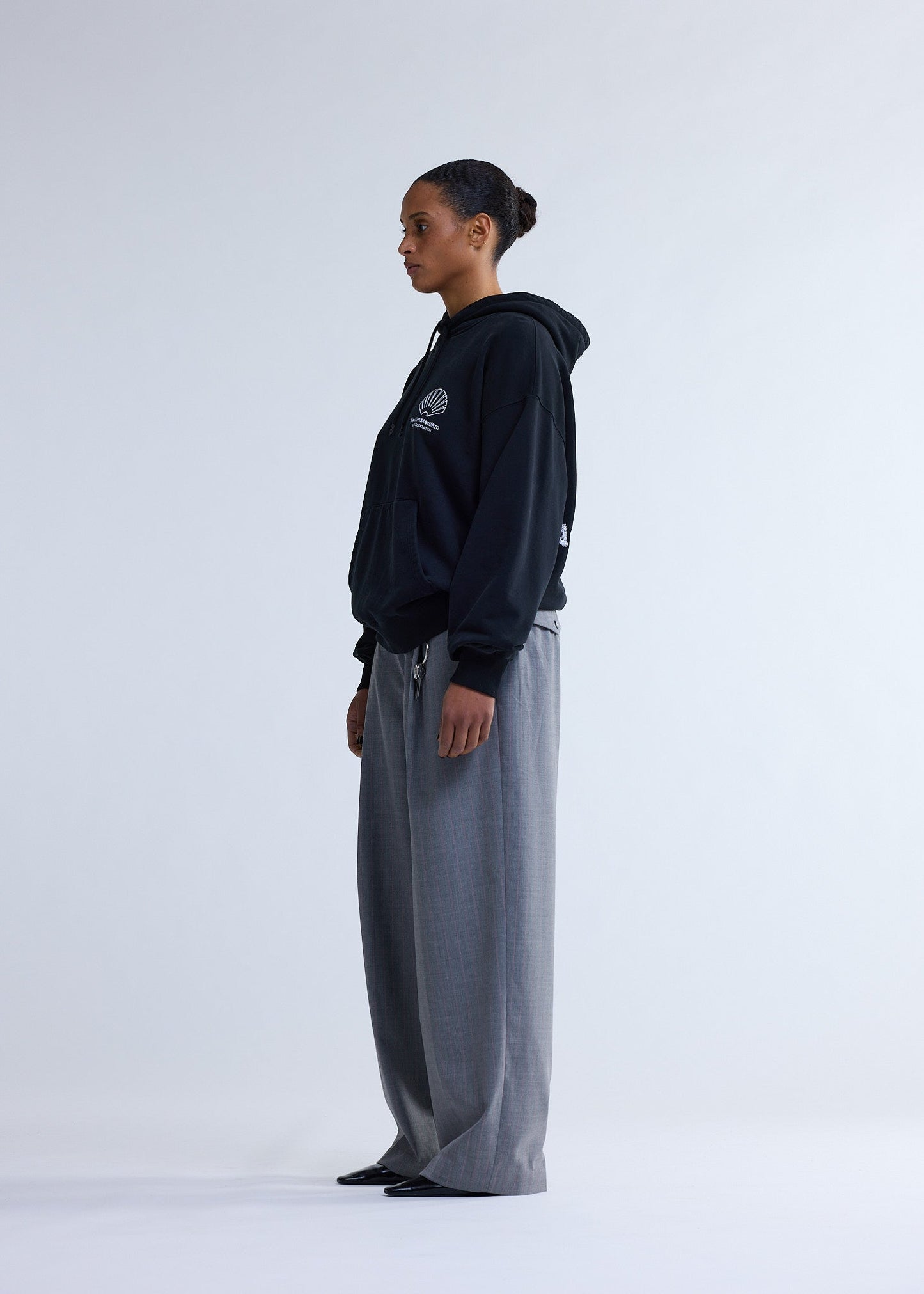 LOGO HOODIE + BLACK/WHITE | Black