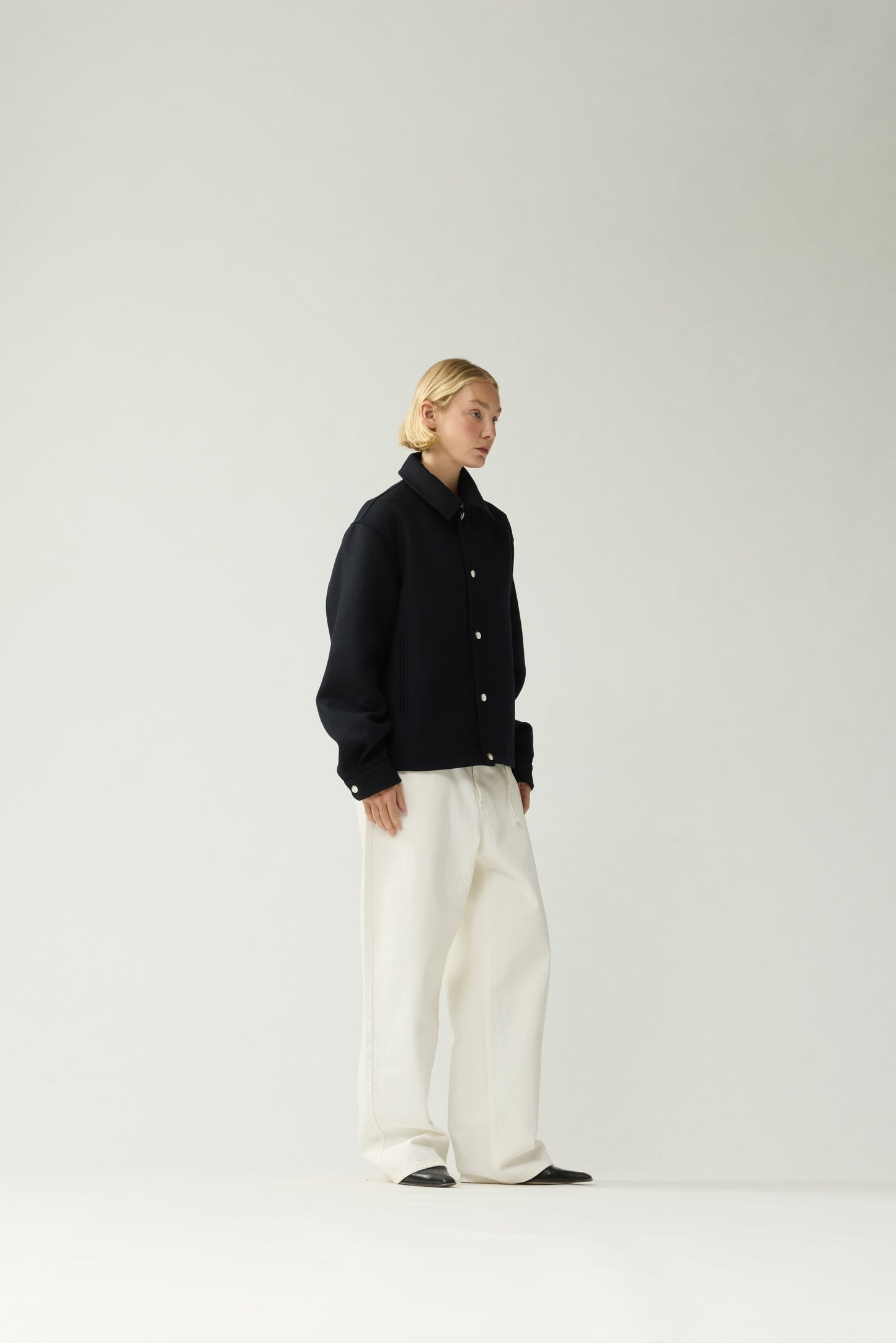 WOOL COACH JACKET | Black