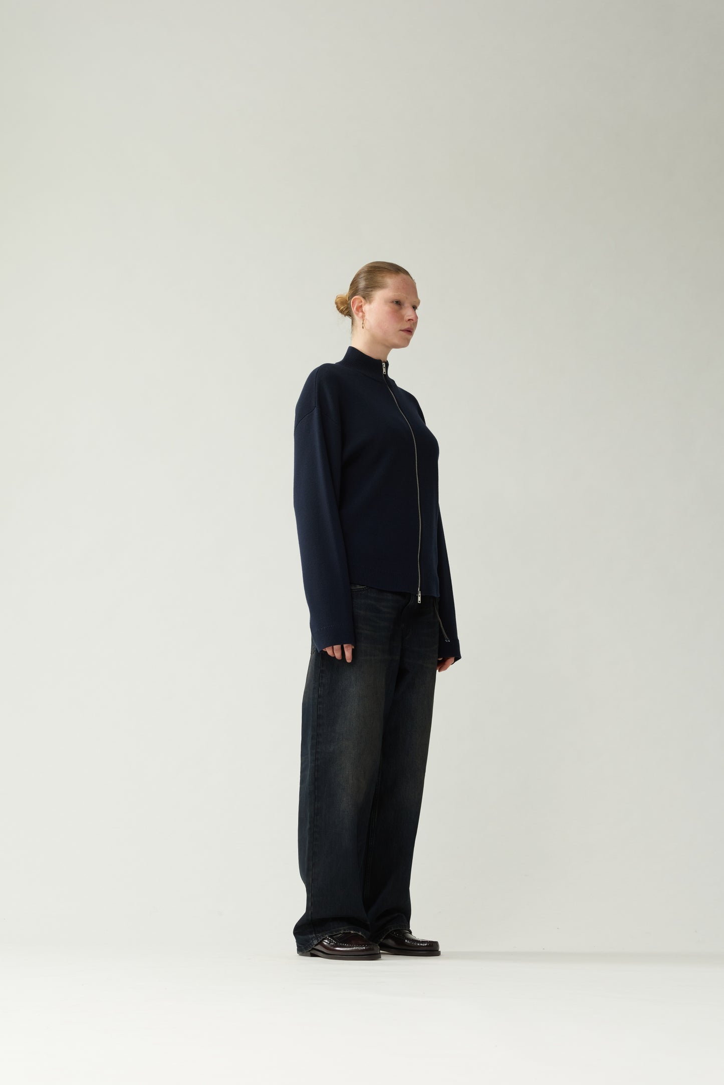 MERINO WOOL ZIP TROUGH | Night