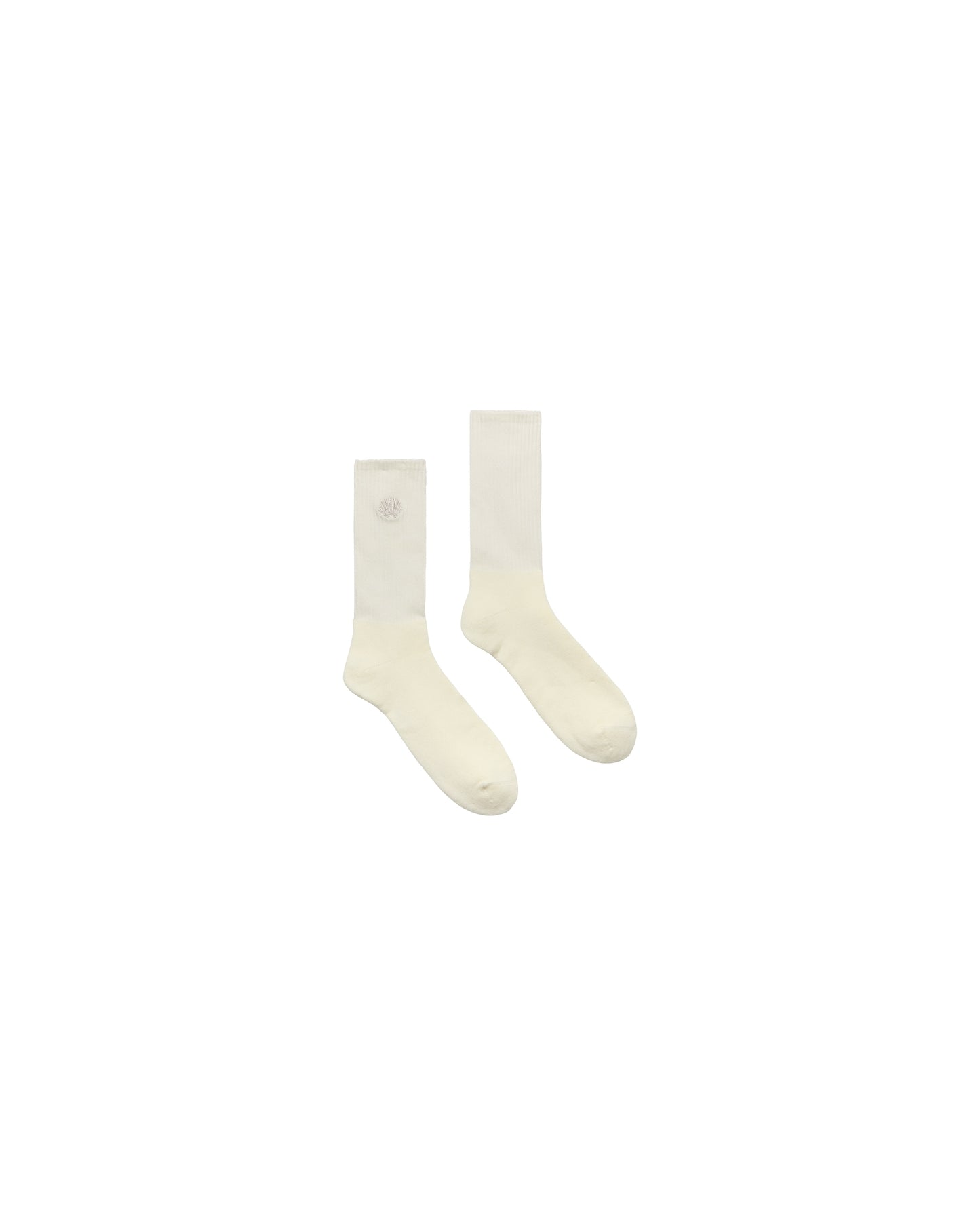 EMBROIDERED SOCKS | Washed White