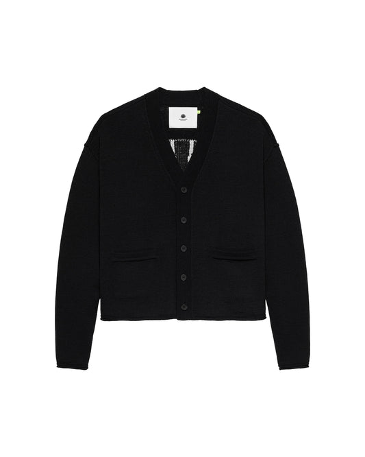 LOGO CARDIGAN BLACK/WHITE