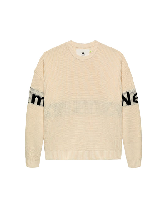 NAME CREW KNIT ECRU/BLACK