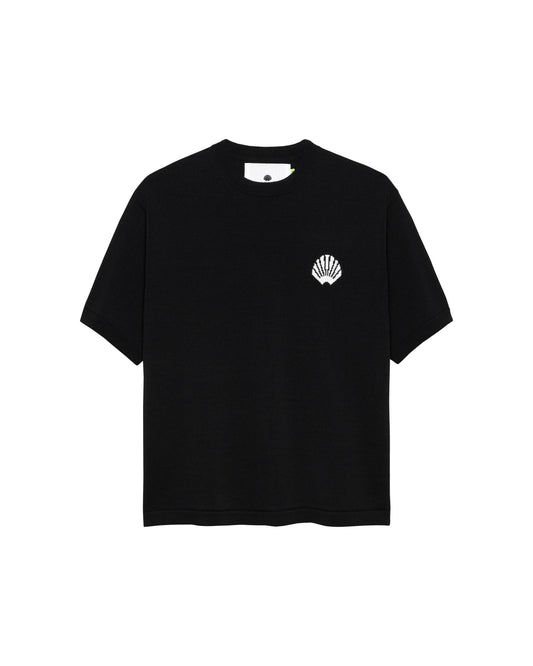 KNITTED LOGO TEE BLACK/WHITE