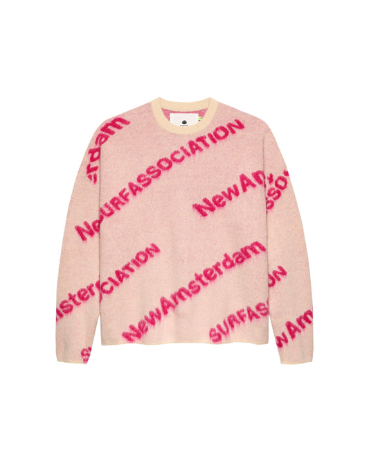 JACQUARD KNIT ECRU/MAGENTA