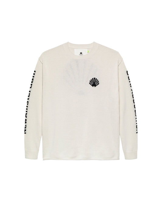 KNITTED LOGO LONGSLEEVE ECRU/BLACK