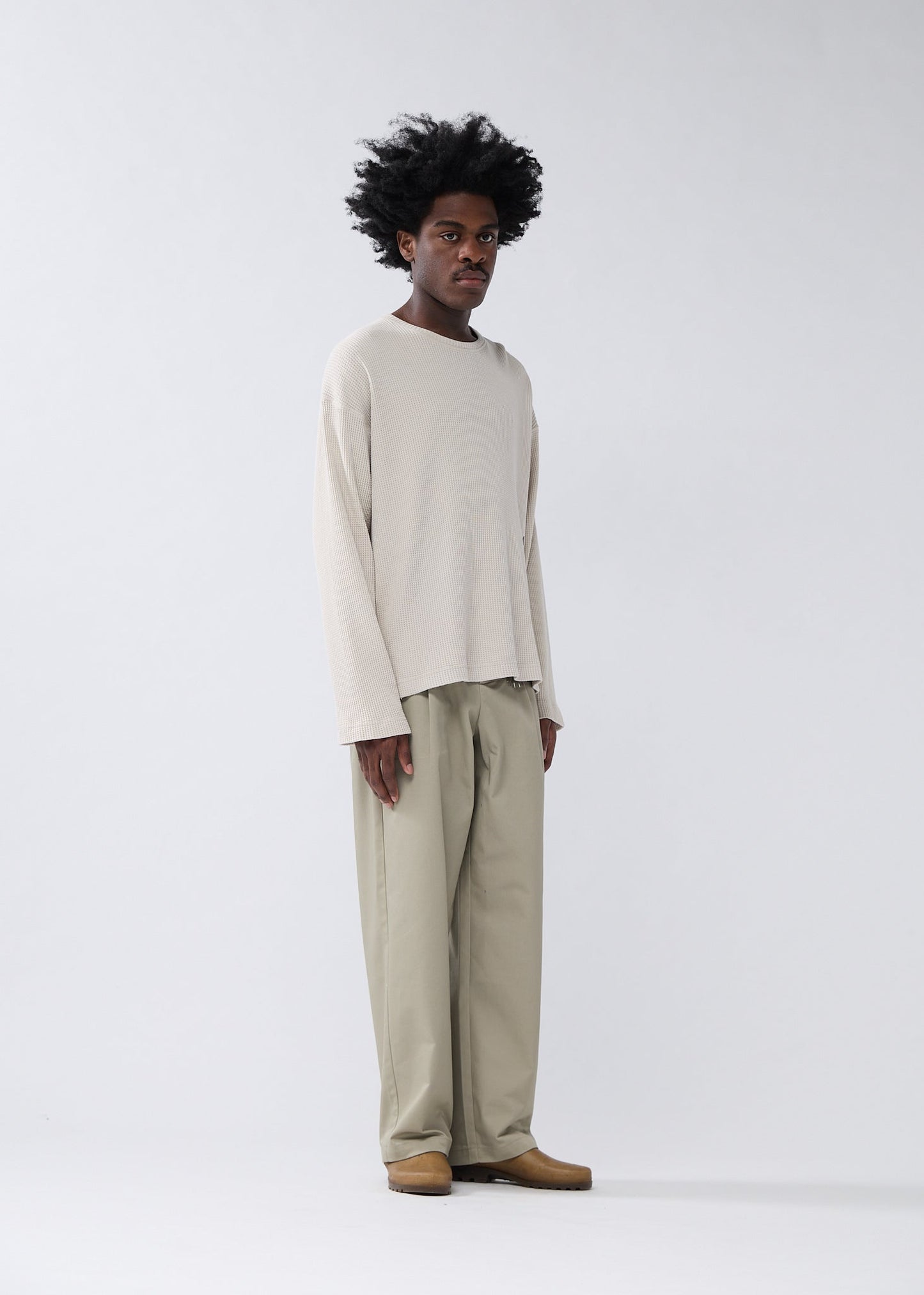 WAFFLE LONGSLEEVE WASHED GREY
