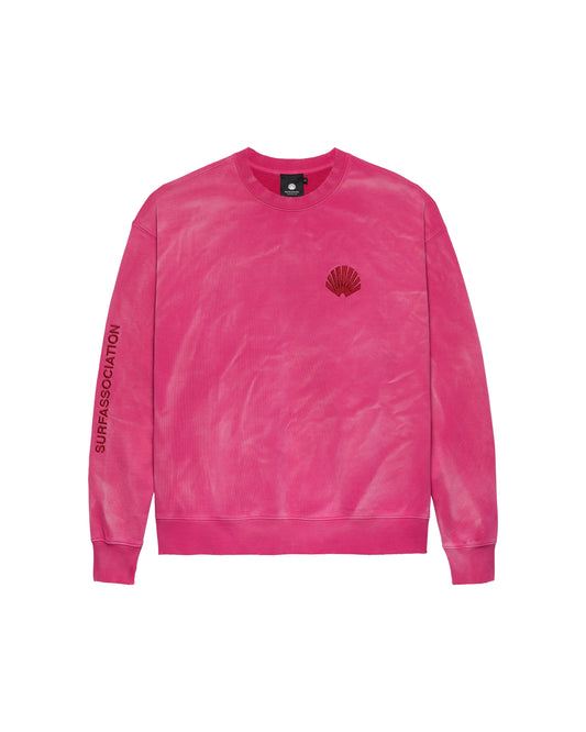 DAMAGED LOGO CREWNECK MAGENTA/RED