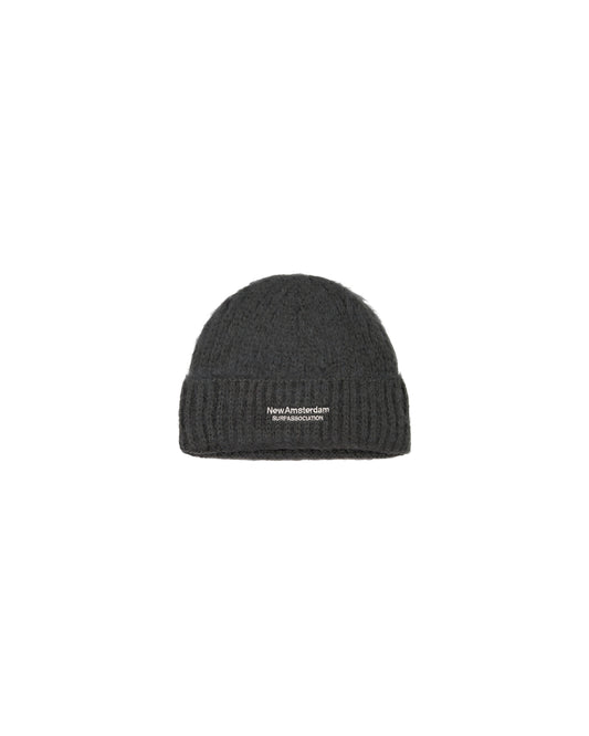 FUZZY LOGO BEANIE BLACK
