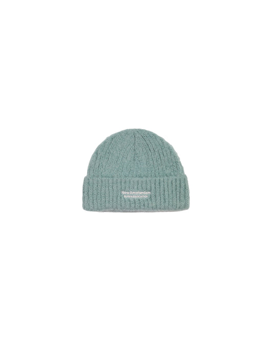 FUZZY LOGO BEANIE DENIM BLUE