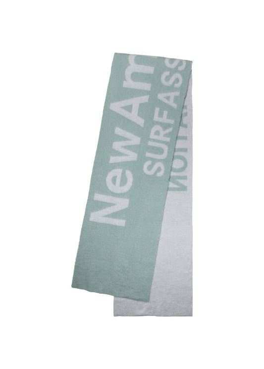 FUZZY NAME SCARF DENIM BLUE/BLEACHED BLUE