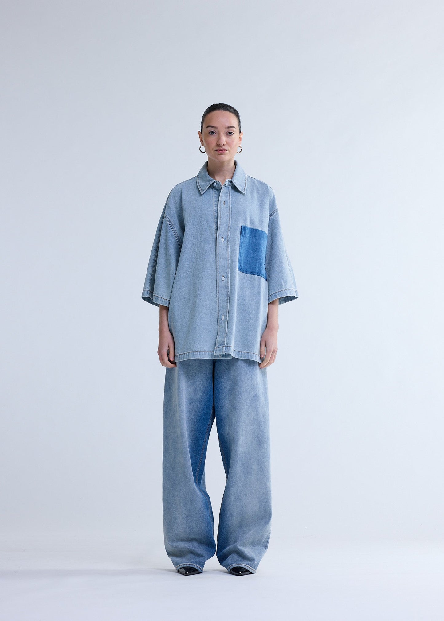 LYOCELL SHORT SLEEVES LIGHT BLUE | Light blue