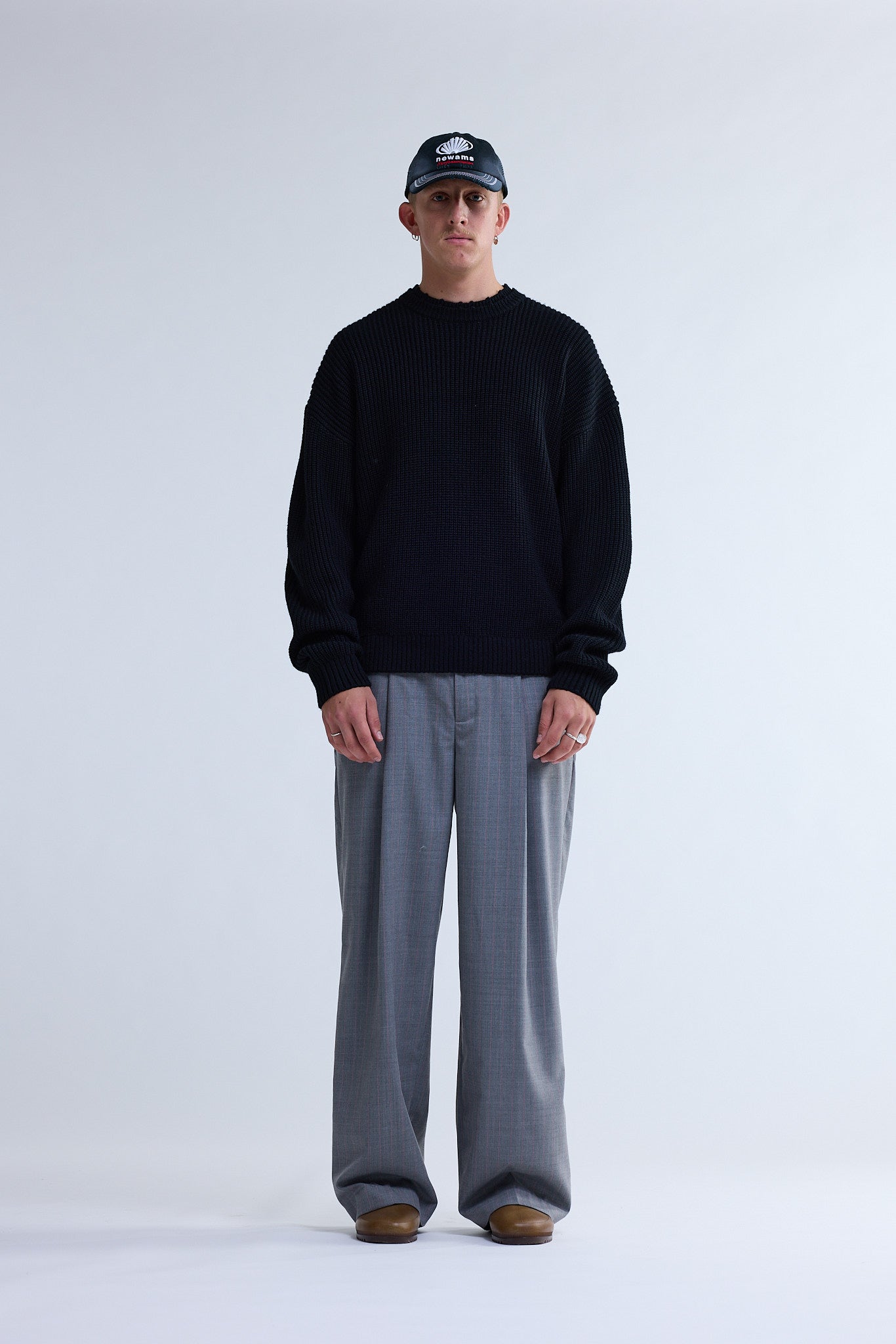 BIG LOGO CREWNECK KNIT BLACK/NIGHT | Black