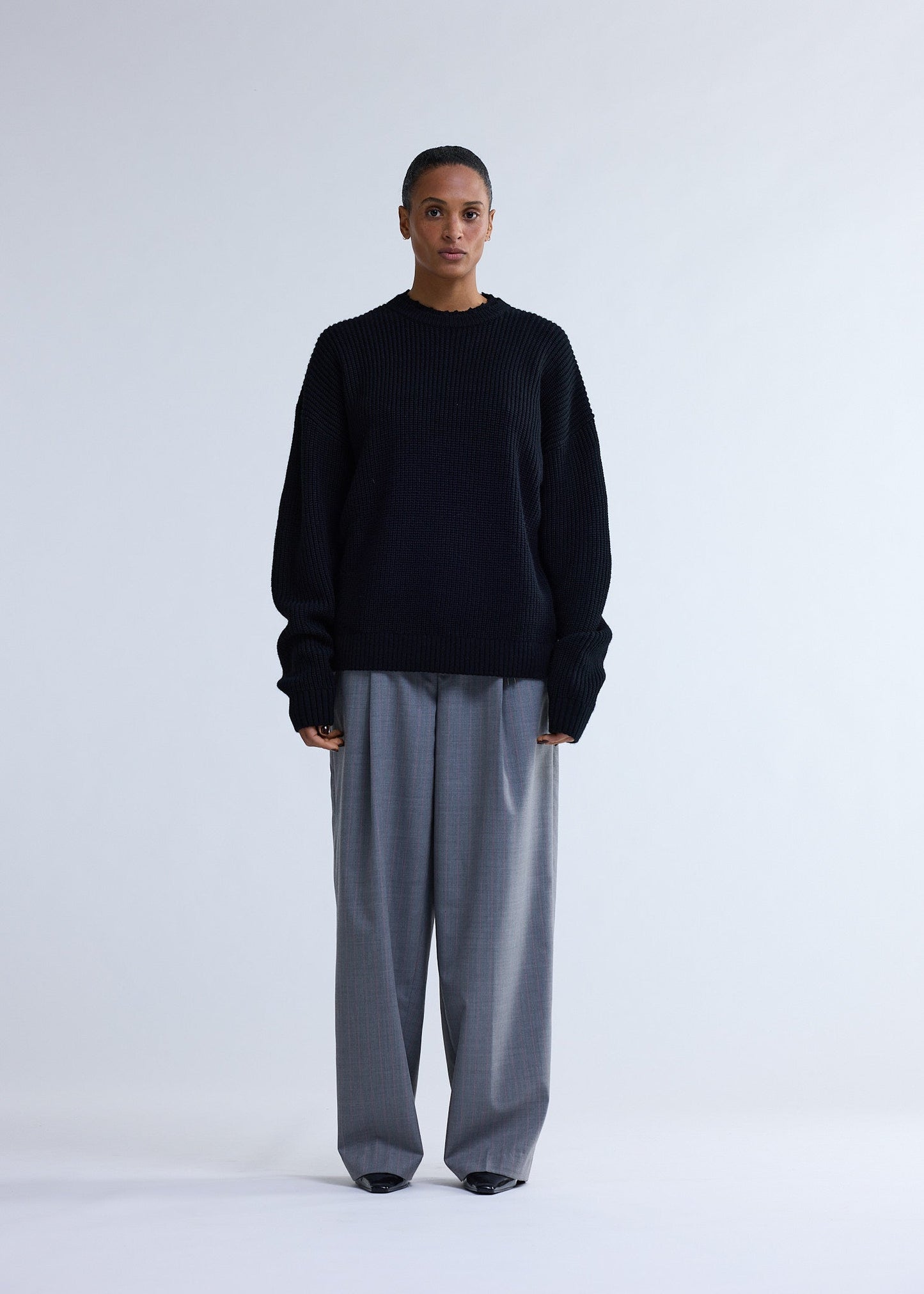 BIG LOGO CREWNECK KNIT BLACK/NIGHT | Black